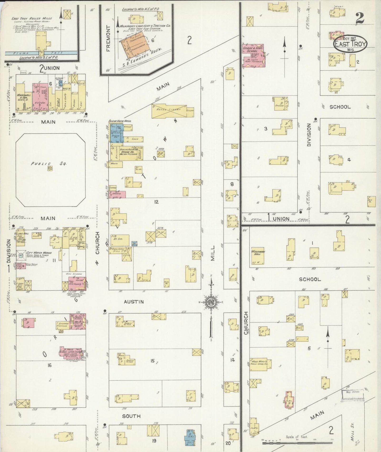 Sanborn Fire Insurance Map from East Troy, Walworth County, Wisconsin (1912), Sheet #0002 - Complete Map Set gallery image, historic Sanborn map, vintage wall art, Wisconsin Wisconsin