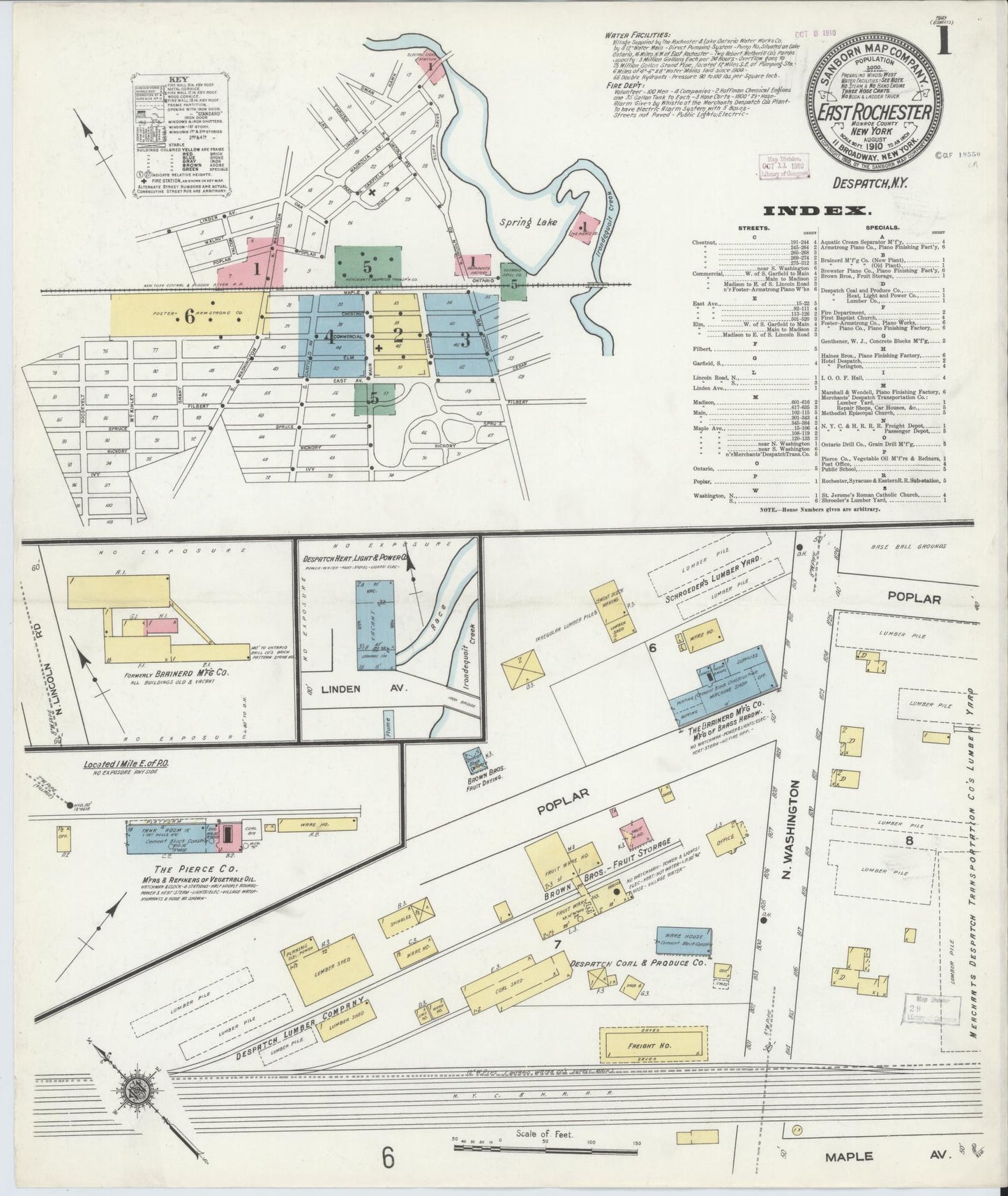 Sanborn Fire Insurance Map from East Rochester, Monroe County, New York. (1910) – Historic Sanborn Fire Insurance Map Print