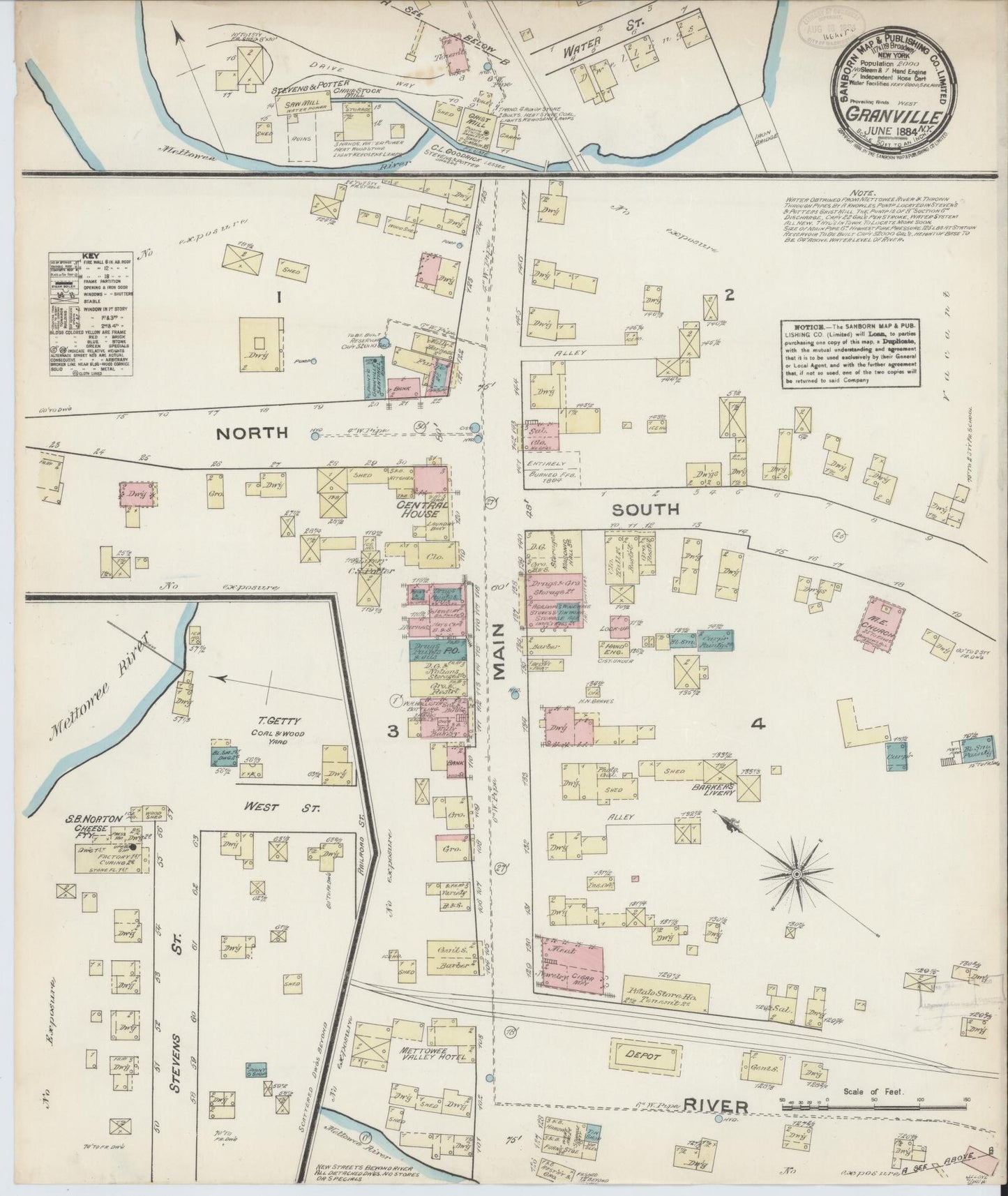 Sanborn Fire Insurance Map from Granville, Washington County, New York. (1884) – Historic Sanborn Fire Insurance Map Print