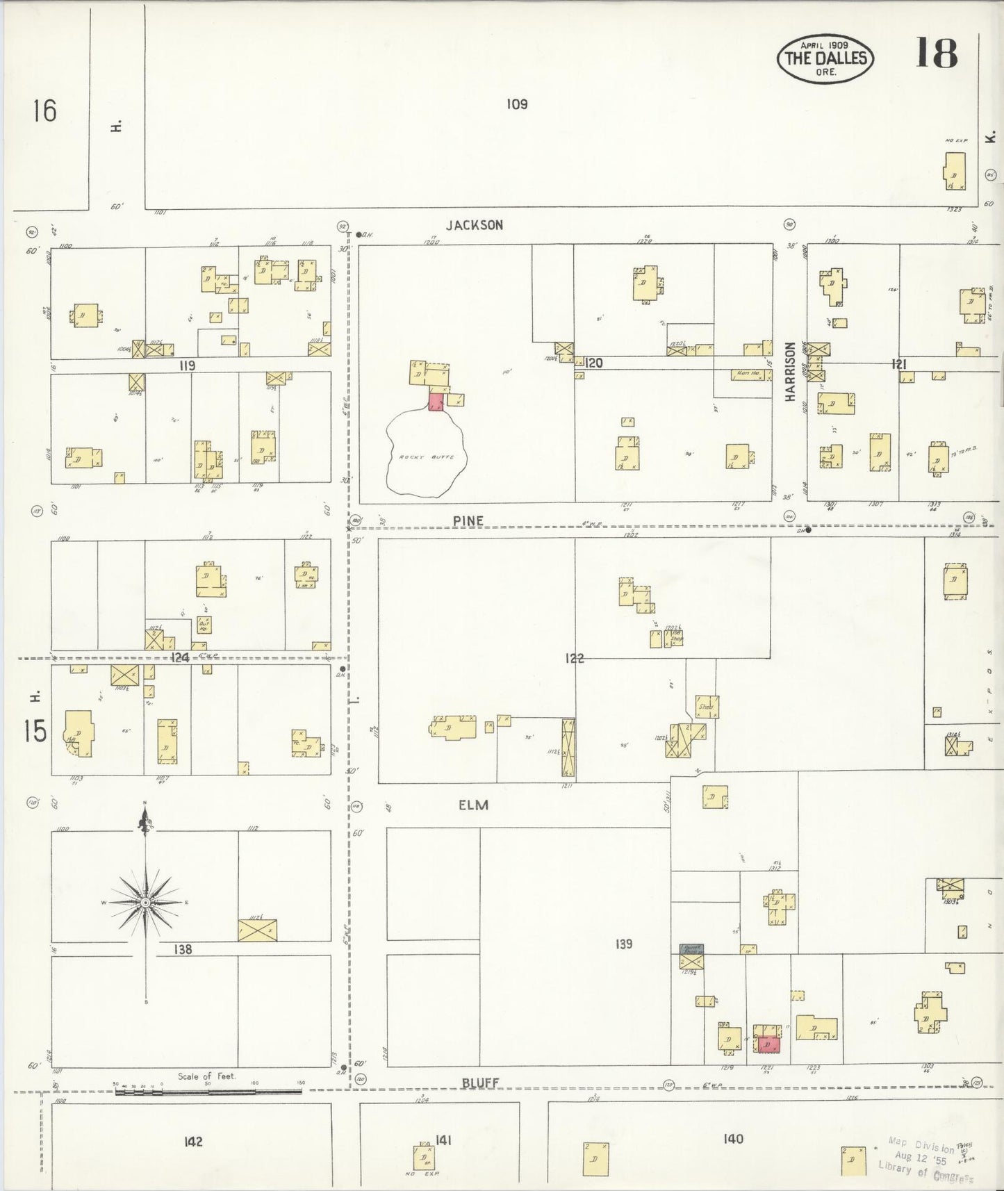 Sanborn Fire Insurance Map from The Dalles, Wasco County, Oregon (1909), Sheet #0018 - Complete Map Set gallery image, historic Sanborn map, vintage wall art, Oregon Oregon