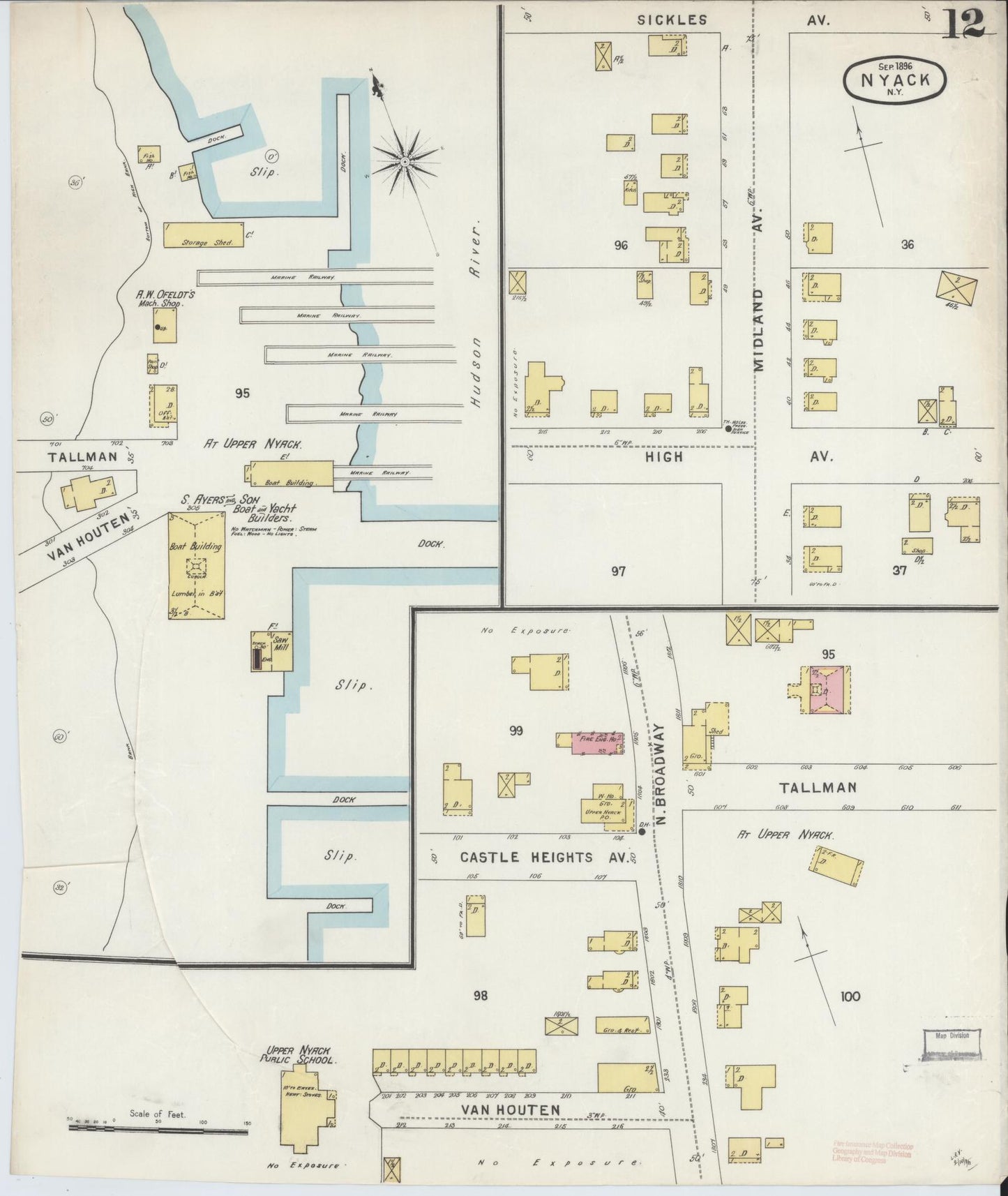 Sanborn Fire Insurance Map from Nyack, Rockland County, New York. (1896), Sheet #0012