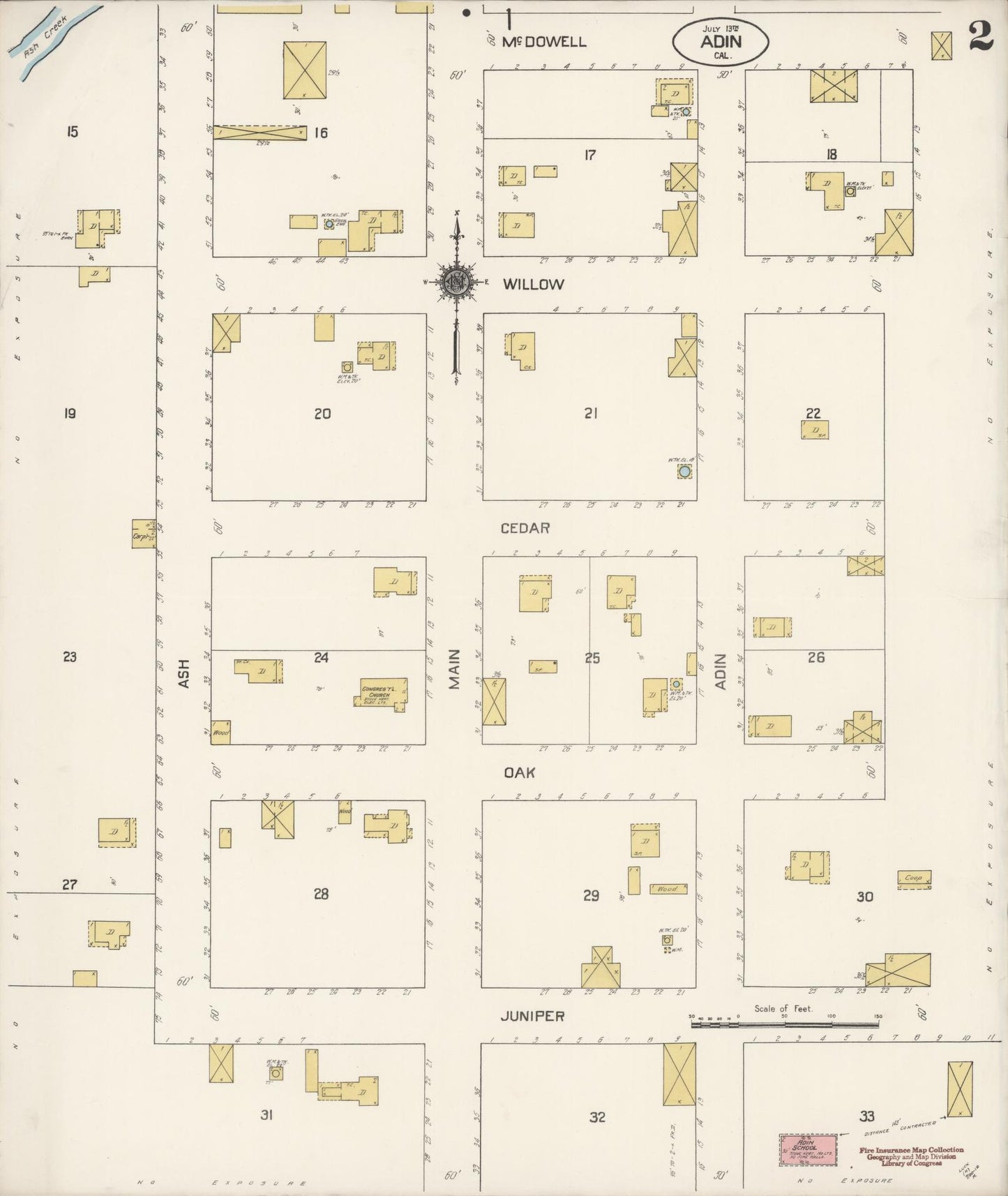 Sanborn Fire Insurance Map from Adin, Modoc County, California (1912), Sheet #0002 - Historic Sanborn Fire Insurance Map Print, vintage old map wall art, antique decor, genealogy gift, California California map