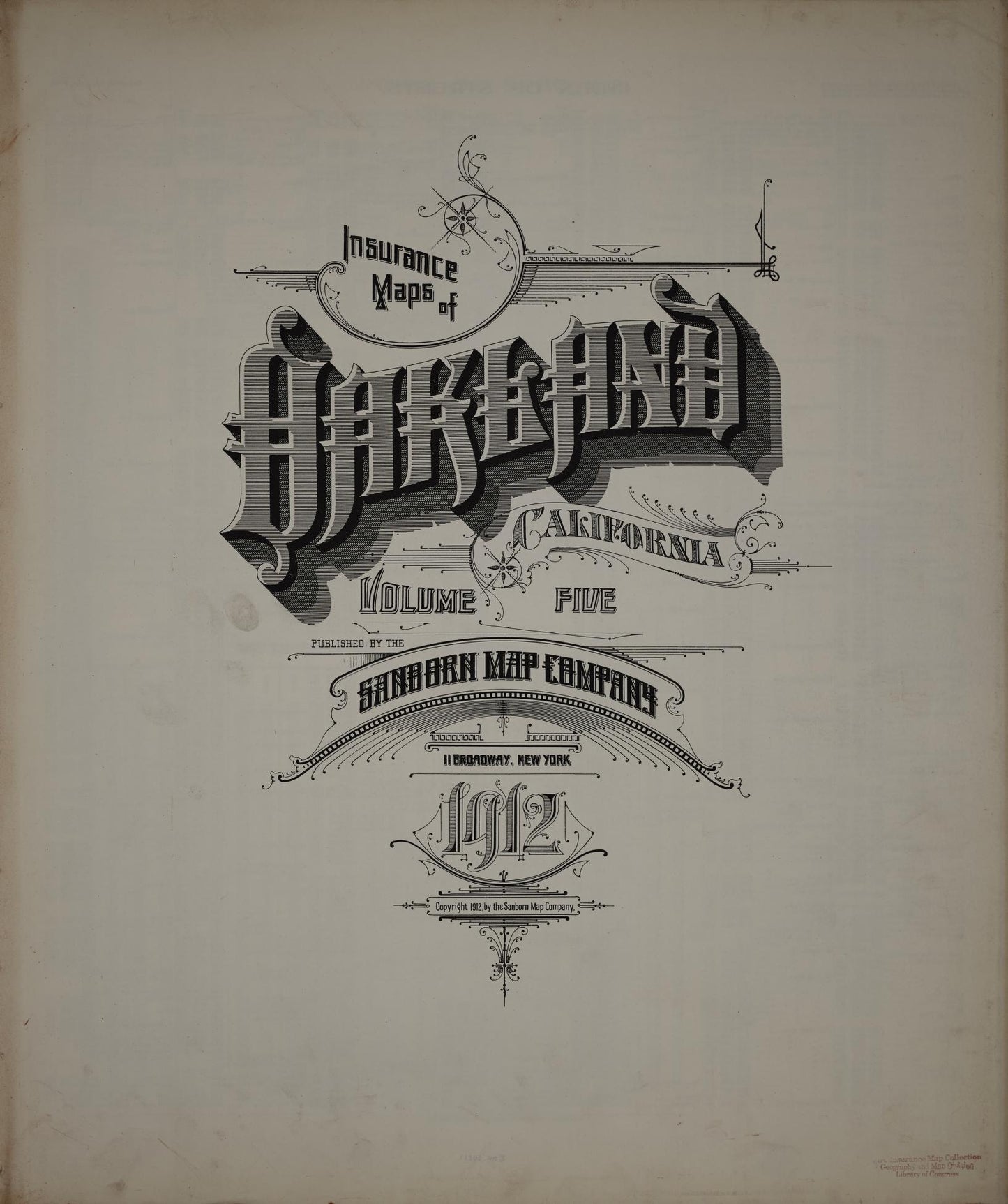 Sanborn Fire Insurance Map from Oakland, Alameda County, California (1912), Sheet #0001 - Complete Map Set gallery image, historic Sanborn map, vintage wall art, California California