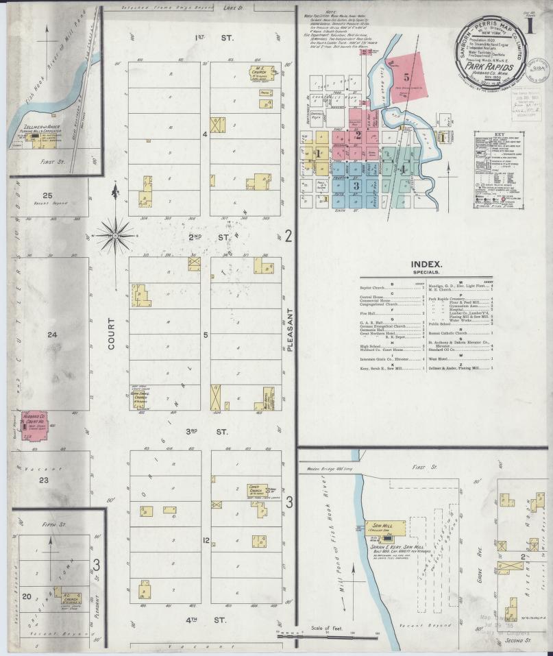 Sanborn Fire Insurance Map from Park Rapids, Hubbard County, Minnesota. (1900) โ Map View