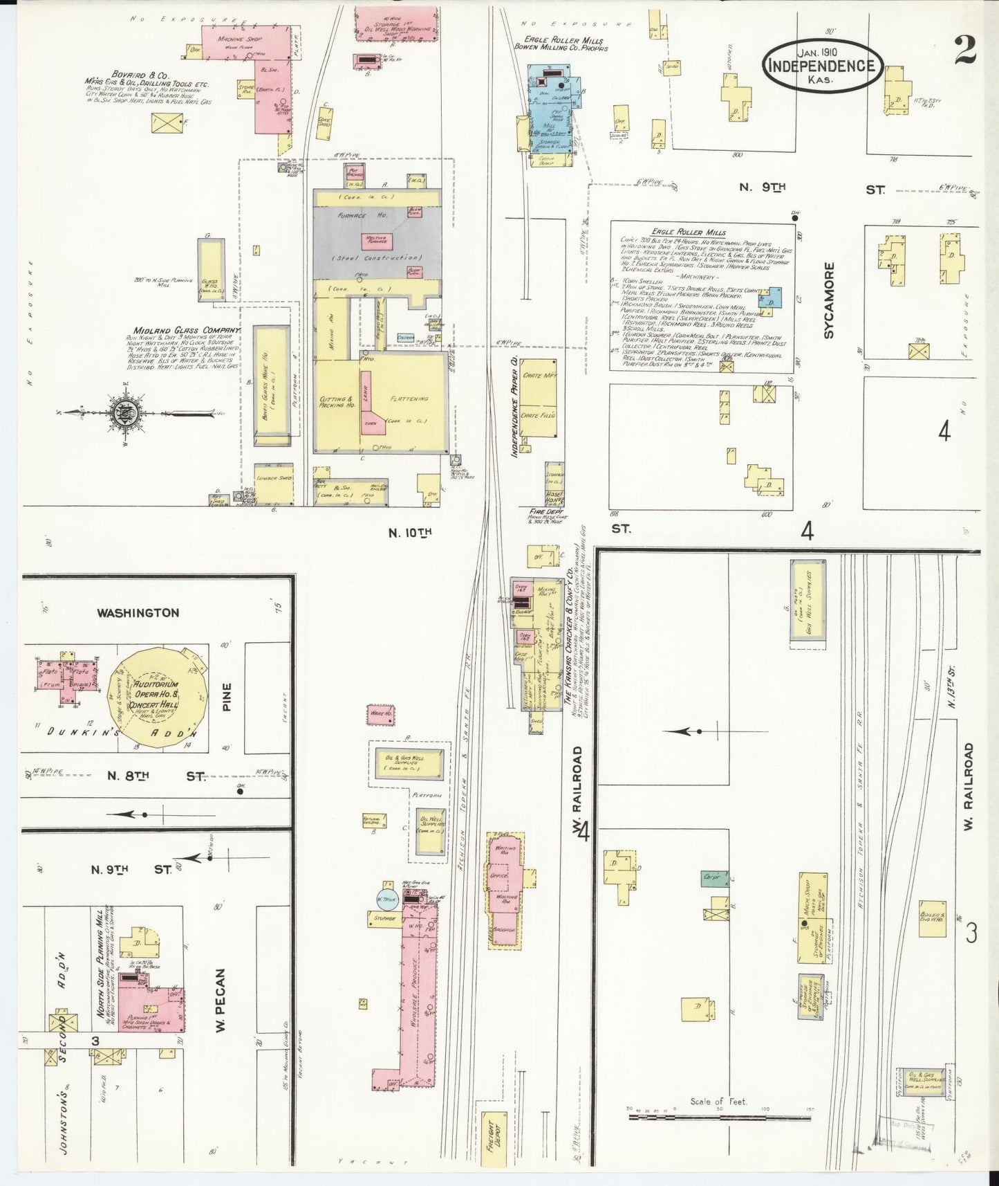 Sanborn Fire Insurance Map from Independence, Montgomery County, Kansas (1910), Sheet #0002 - Historic Sanborn Fire Insurance Map Print, vintage old map wall art, antique decor, genealogy gift, Kansas Kansas map