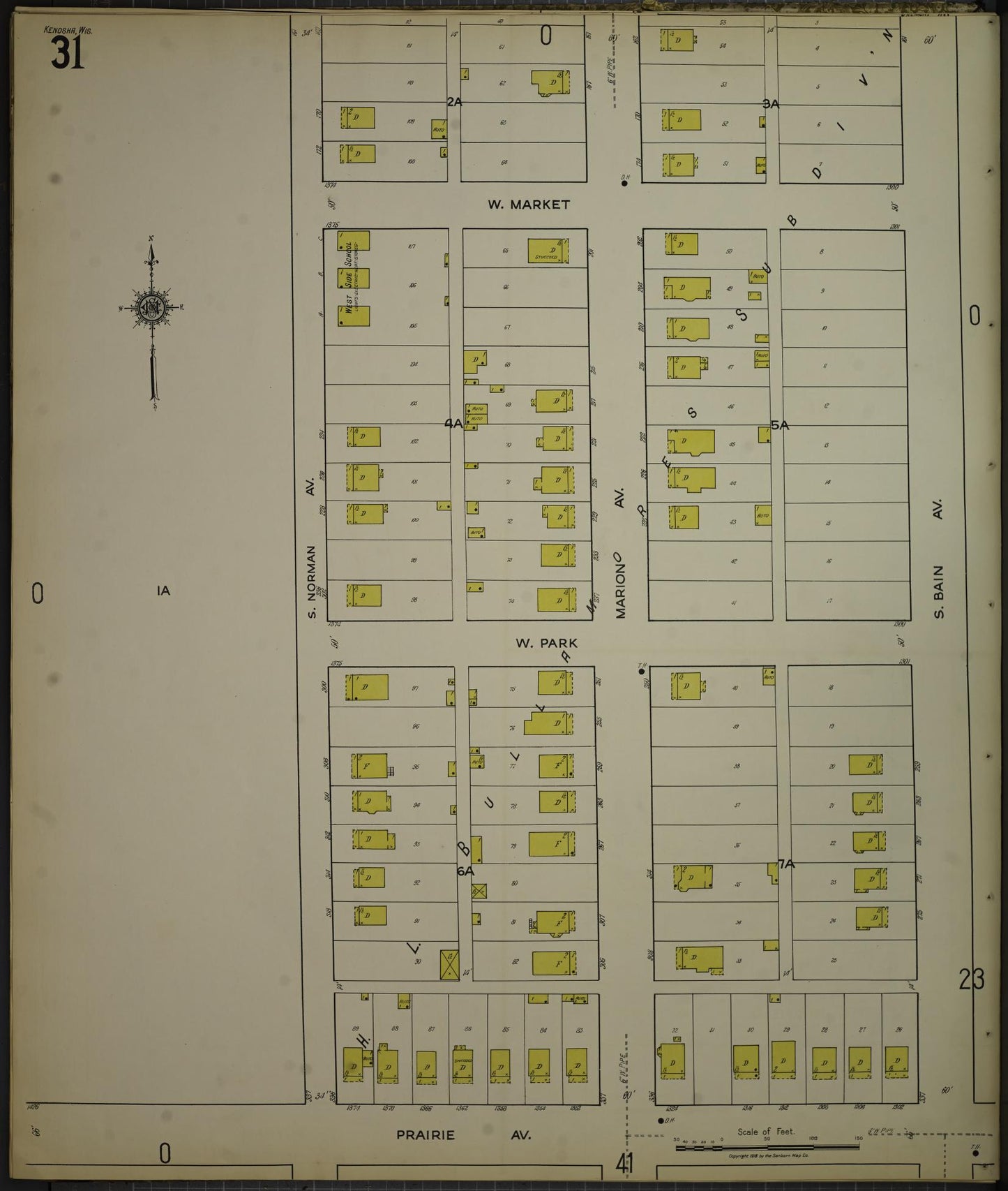 Sanborn Fire Insurance Map from Kenosha, Kenosha County, Wisconsin. (1918), Sheet 35