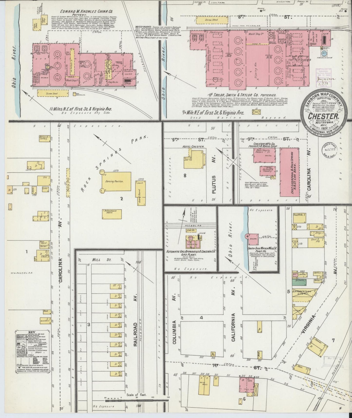 Sanborn Fire Insurance Map from Chester, Hancock County, West Virginia. (1902) – Historic Sanborn Fire Insurance Map Print