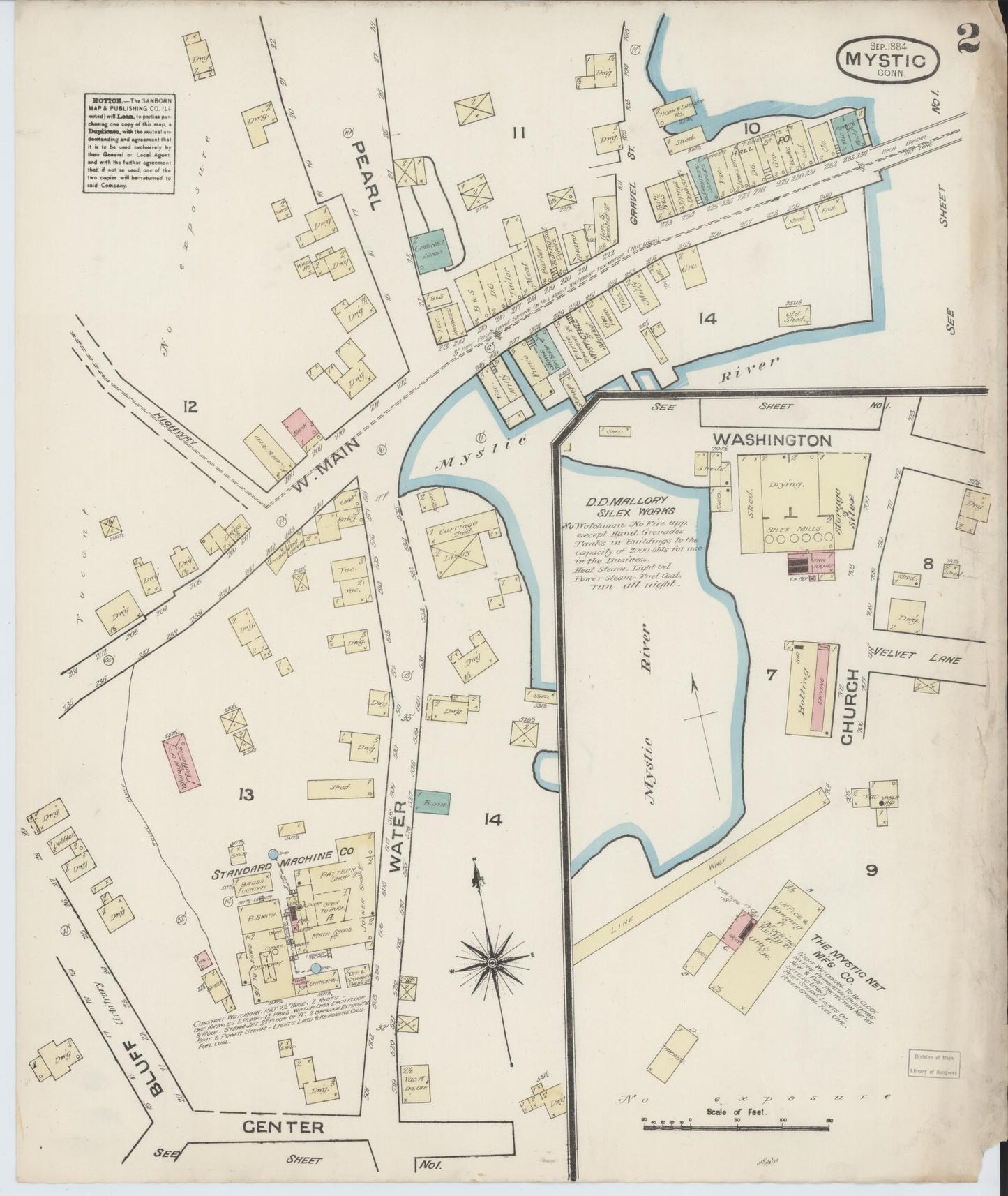 Sanborn Fire Insurance Map from Mystic, New London County, Connecticut (1884), Sheet #0002 - Complete Map Set gallery image, historic Sanborn map, vintage wall art, Connecticut Connecticut