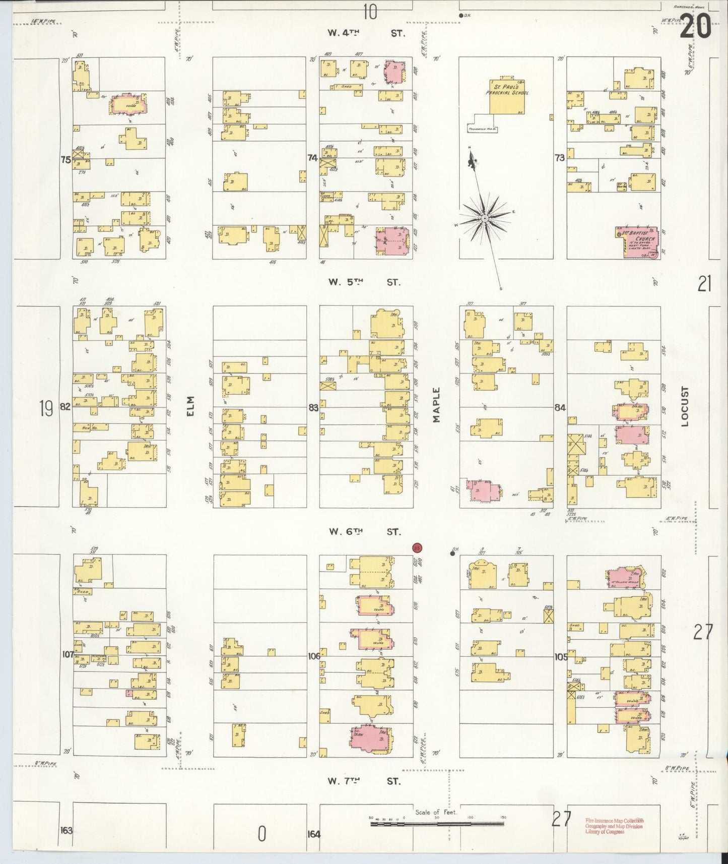 Sanborn Fire Insurance Map from Anaconda, Deer Lodge County, Montana (1903), Sheet #0020 - Historic Sanborn Fire Insurance Map Print, vintage old map wall art, antique decor, genealogy gift, Montana Montana map