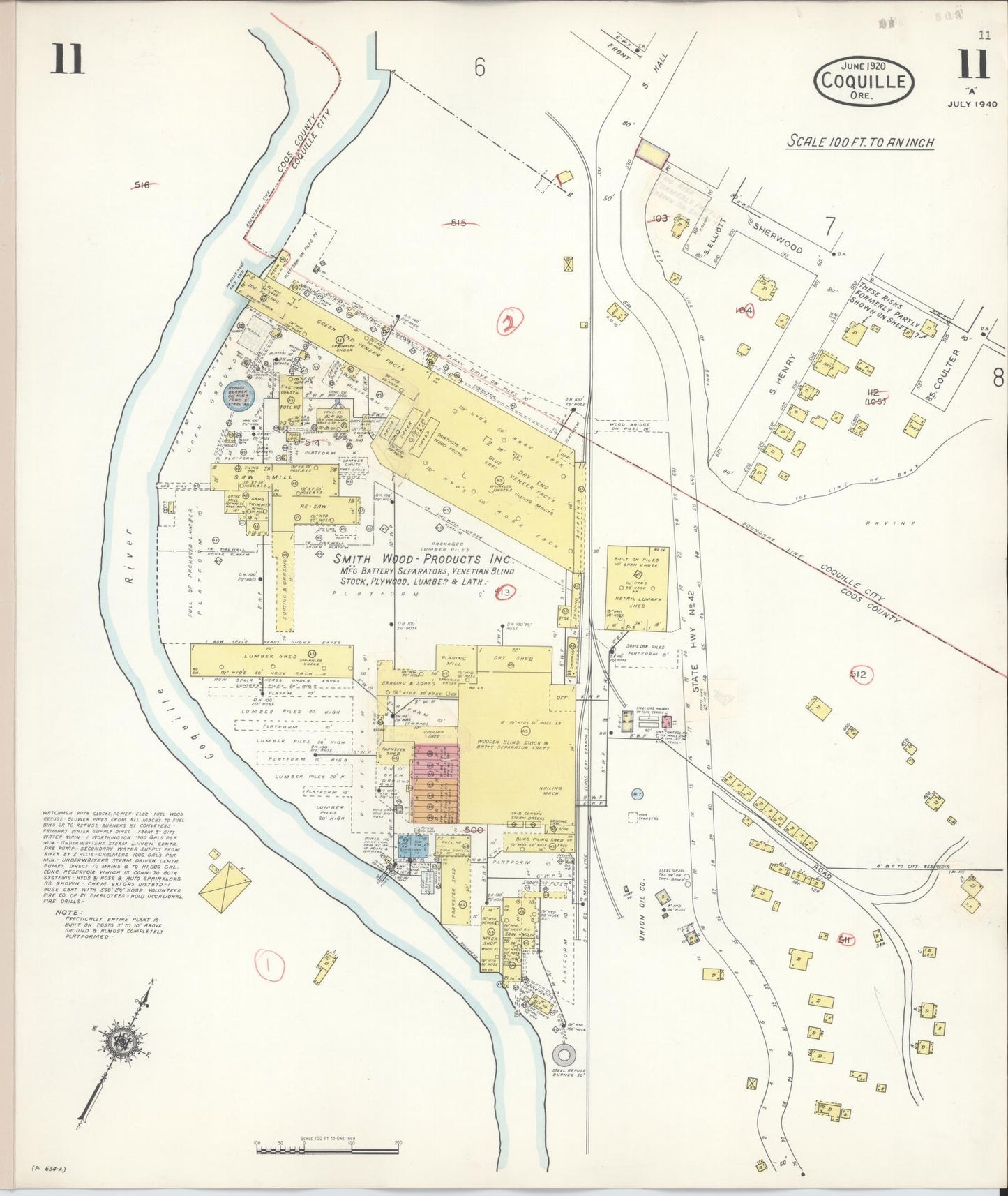 Sanborn Fire Insurance Map from Coquille, Coos County, Oregon (1945), Sheet #0011 - Complete Map Set gallery image, historic Sanborn map, vintage wall art, Oregon Oregon