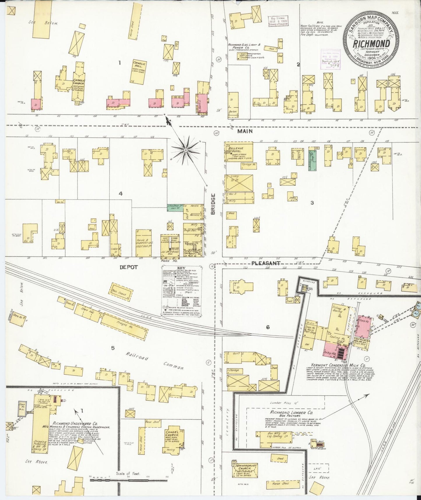Sanborn Fire Insurance Map from Richmond, Chittenden County, Vermont. (1904) – Historic Sanborn Fire Insurance Map Print