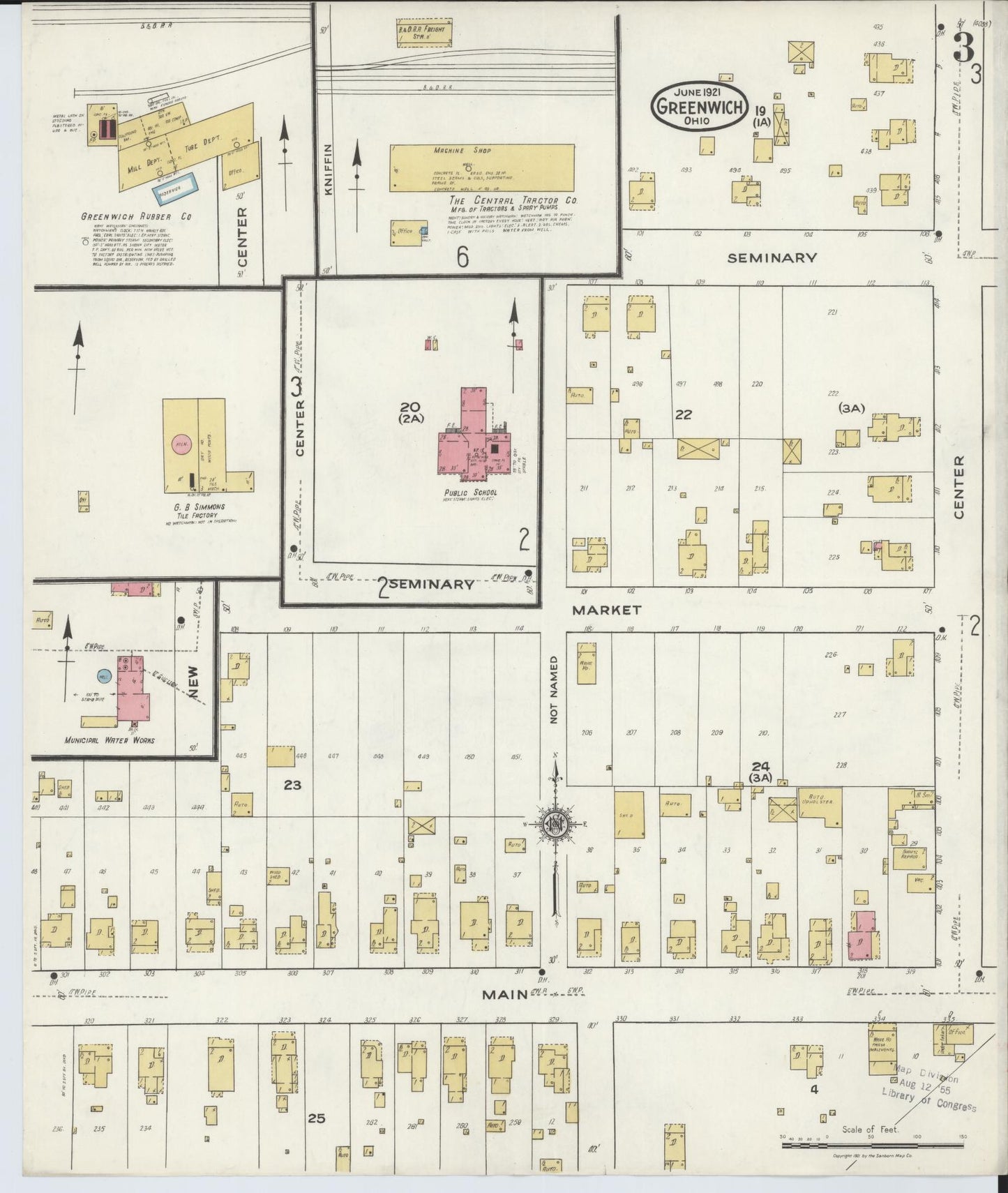 Sanborn Fire Insurance Map from Greenwich, Huron County, Ohio (1921), Sheet #0003 - Complete Map Set gallery image, historic Sanborn map, vintage wall art, Ohio Ohio