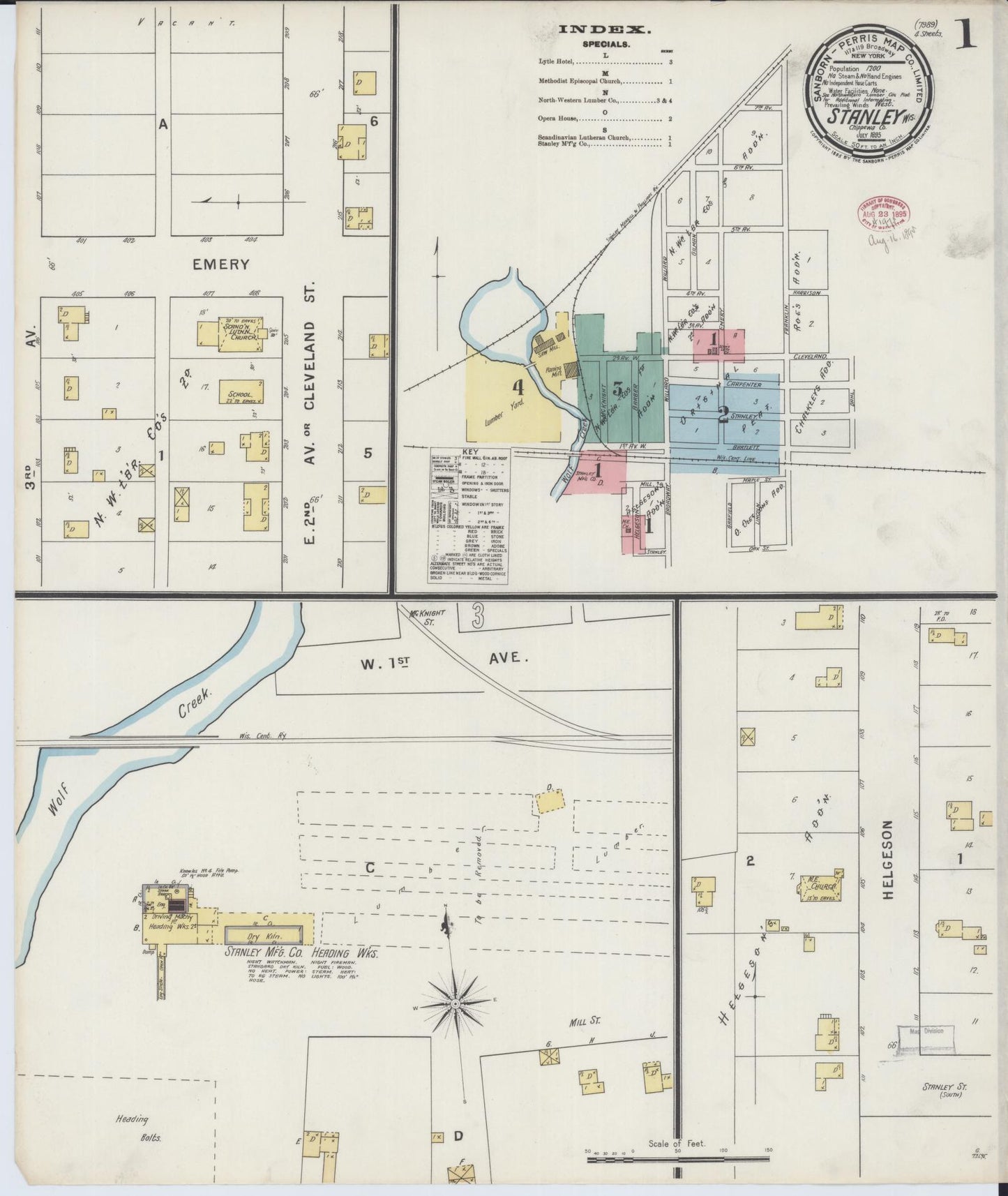 Stanley, Chippewa County, Wisconsin (1895) – Sanborn Fire Insurance Map – Map View