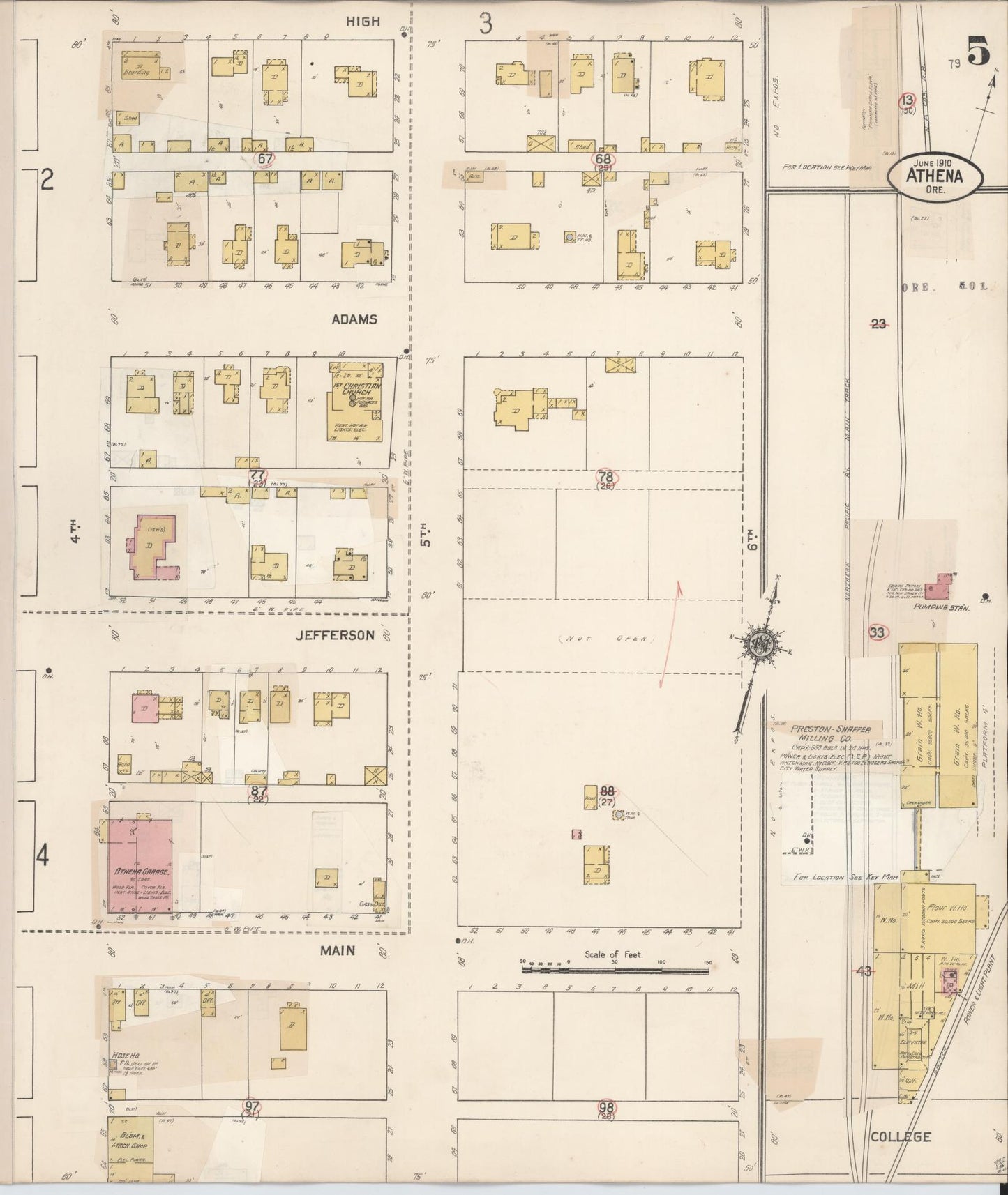 Sanborn Fire Insurance Map from Athena, Umatilla County, Oregon (1932), Sheet #0005 - Complete Map Set gallery image, historic Sanborn map, vintage wall art, Oregon Oregon