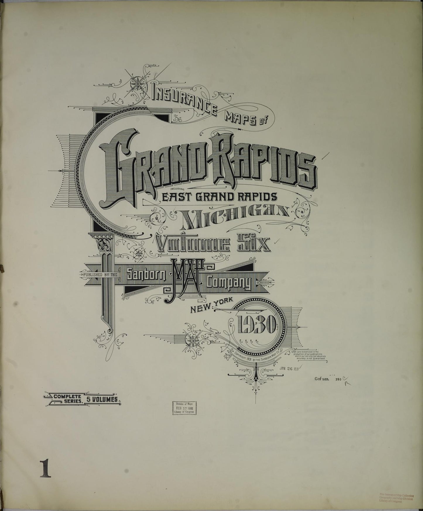 Sanborn Fire Insurance Map from Grand Rapids, Kent County, Michigan. (1930) – Historic Sanborn Fire Insurance Map Print