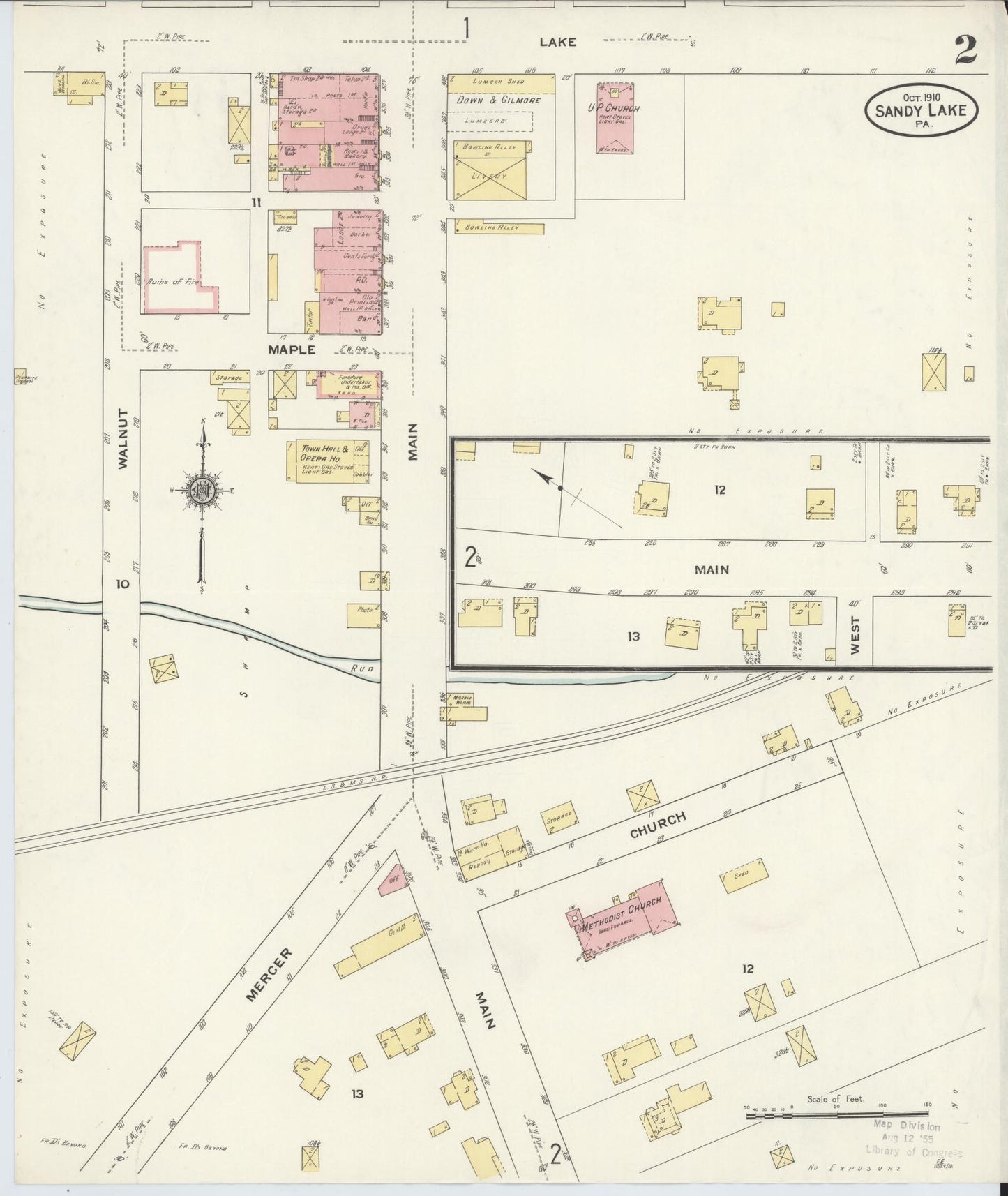Sanborn Fire Insurance Map from Sandy Lake, Mercer County, Pennsylvania (1910), Sheet #0002 - Complete Map Set gallery image, historic Sanborn map, vintage wall art, Pennsylvania Pennsylvania