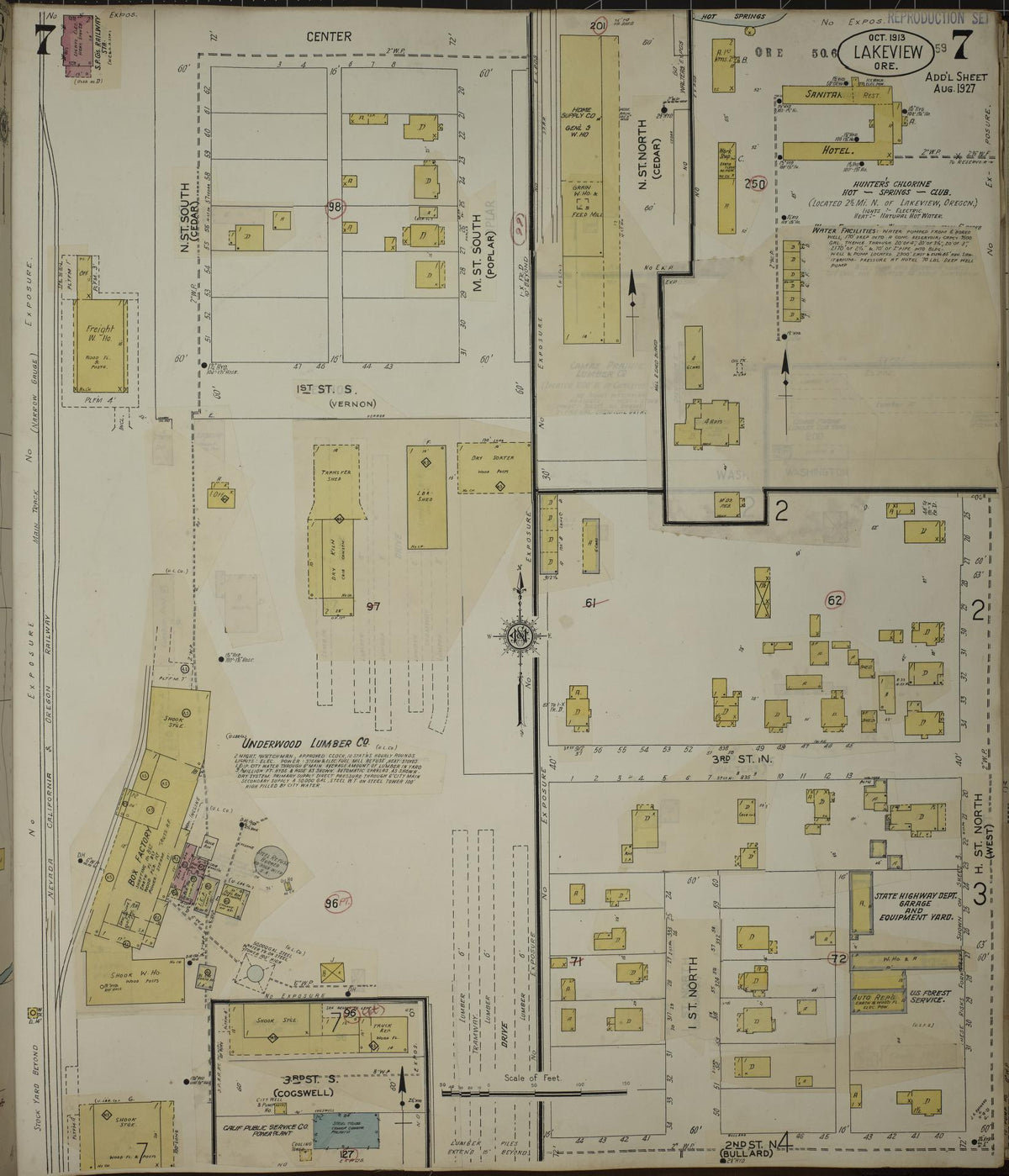 Sanborn Fire Insurance Map from Lakeview, Lake County, Oregon (1941), Sheet #0007 - Historic Sanborn Fire Insurance Map Print, vintage old map wall art, antique decor, genealogy gift, Oregon Oregon map