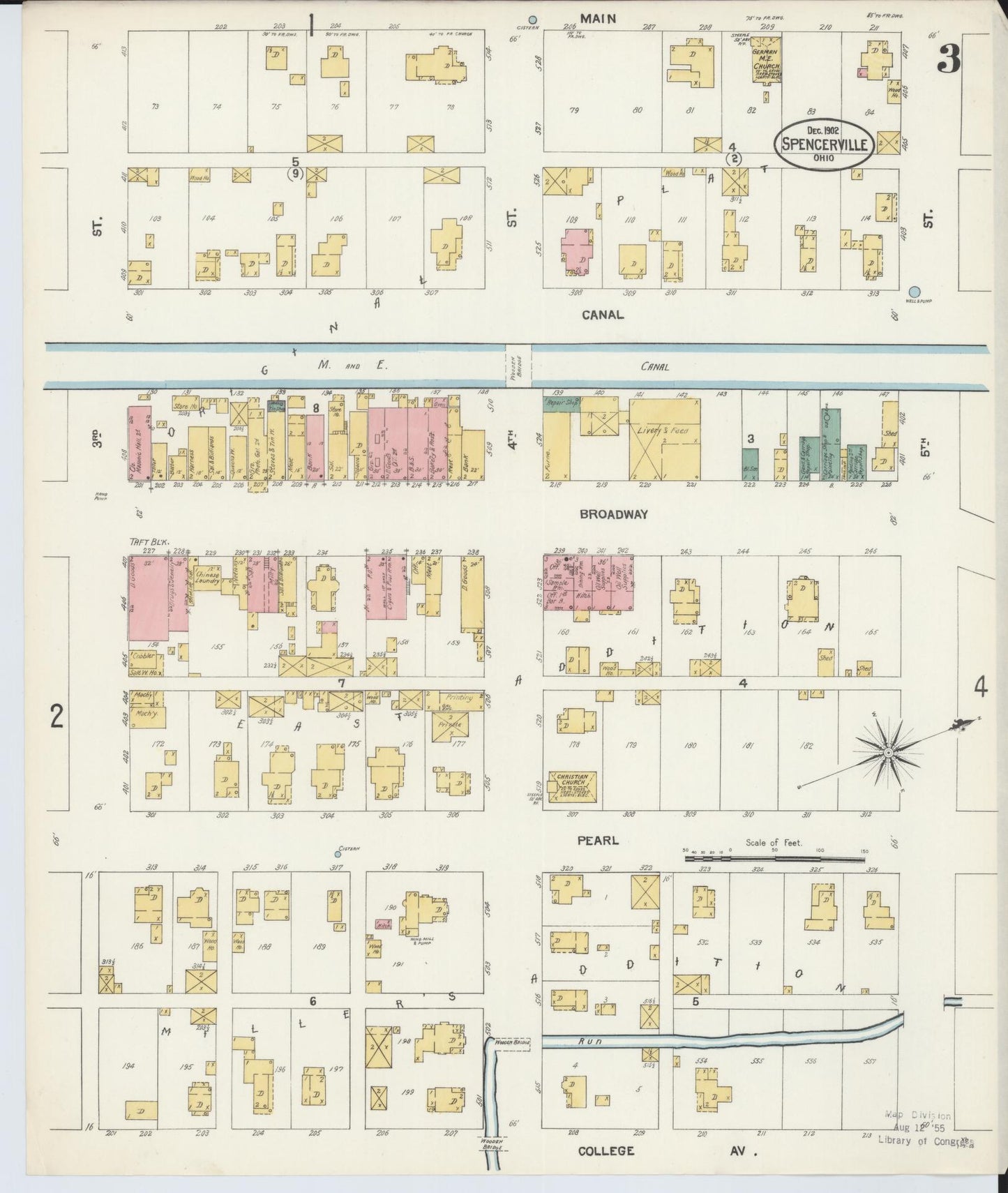 Sanborn Fire Insurance Map from Spencerville, Allen County, Ohio (1902), Sheet #0003 - Historic Sanborn Fire Insurance Map Print, vintage old map wall art, antique decor, genealogy gift, Ohio Ohio map