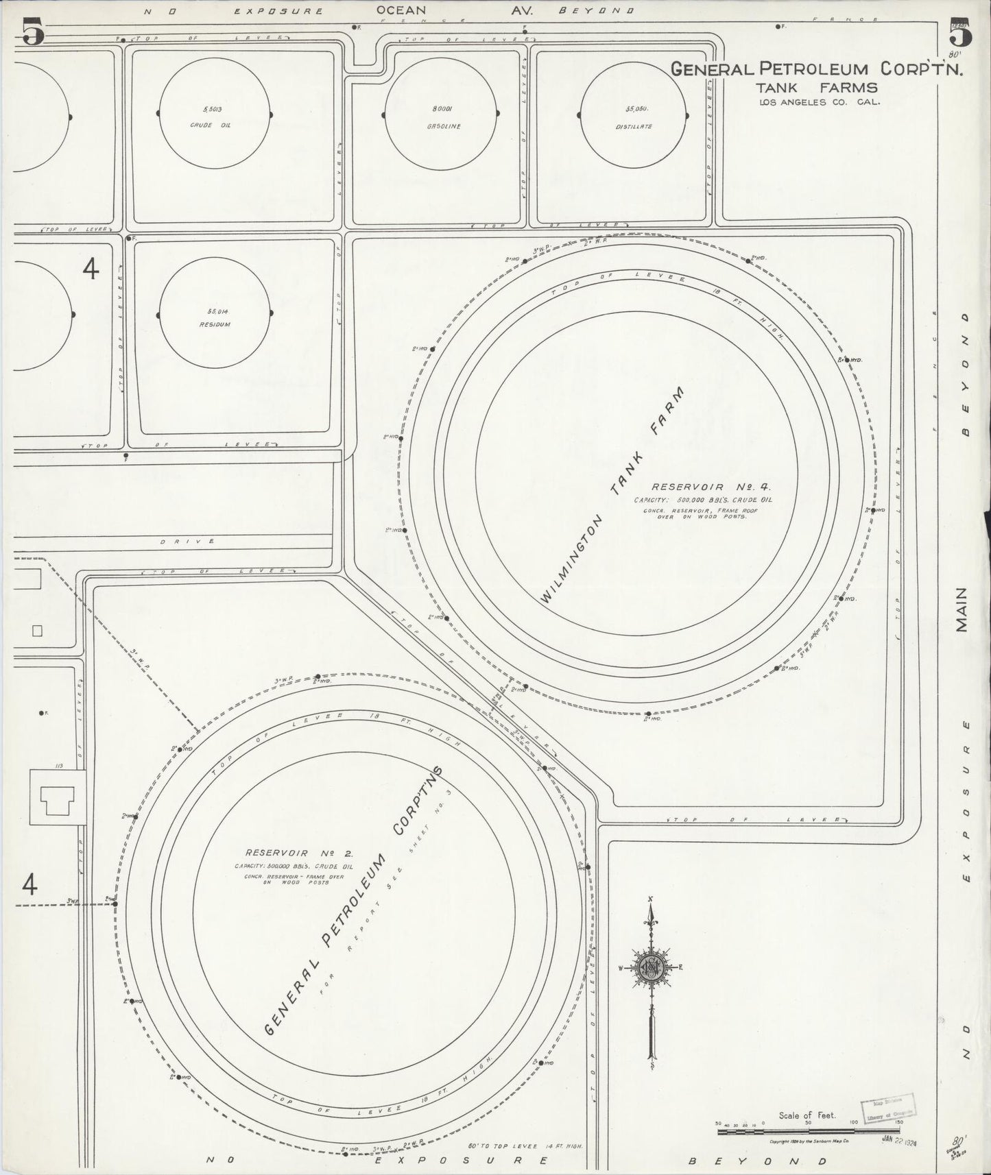Sanborn Fire Insurance Map from Los Angeles Co., Los Angeles County, California (1923), Sheet #0005 - Historic Sanborn Fire Insurance Map Print, vintage old map wall art, antique decor, genealogy gift, California California map