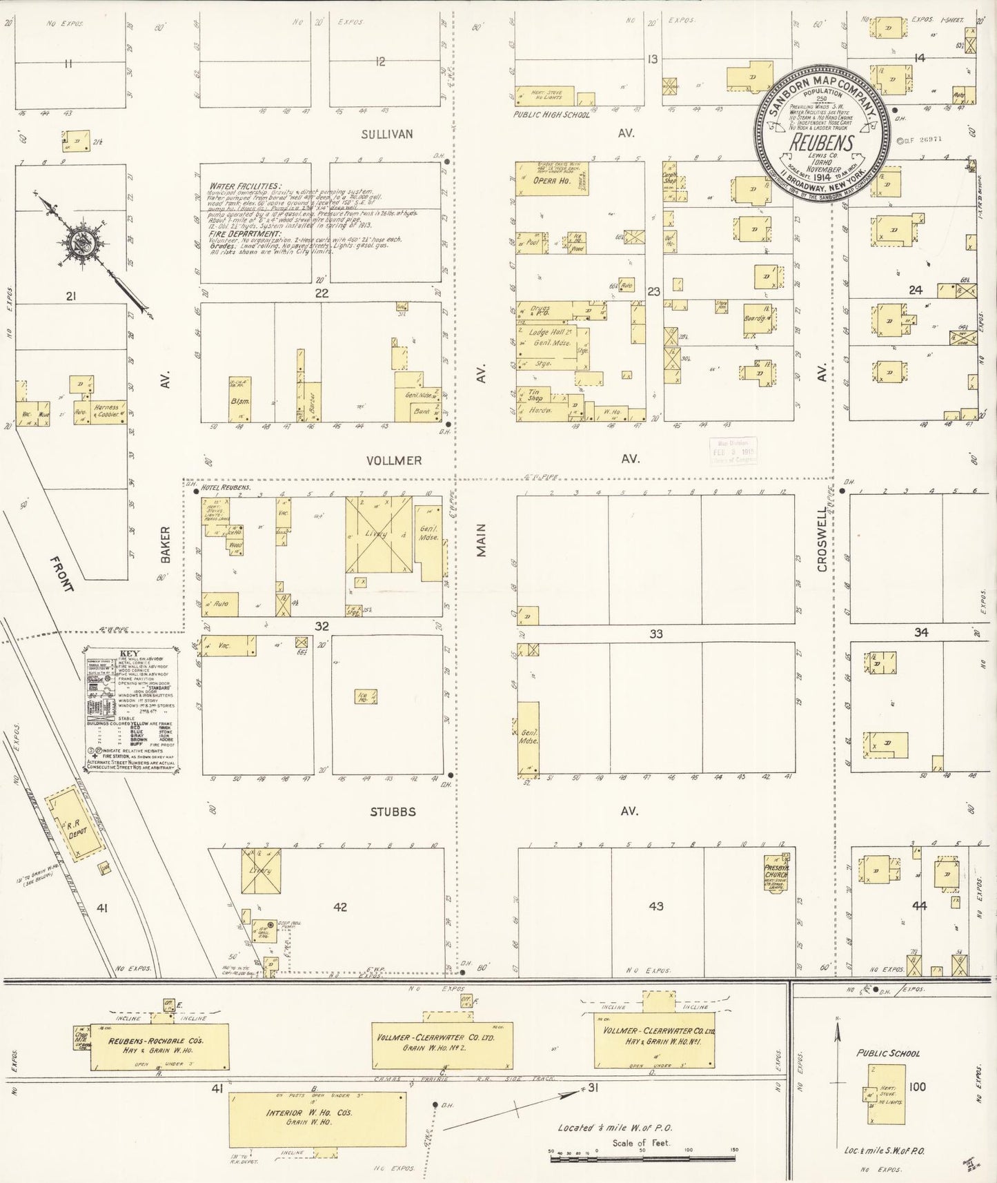 Sanborn Fire Insurance Map from Reubens, Lewis County, Idaho (1914), Sheet #0001 - Historic Sanborn Fire Insurance Map Print, vintage old map wall art, antique decor, genealogy gift, Idaho Idaho map