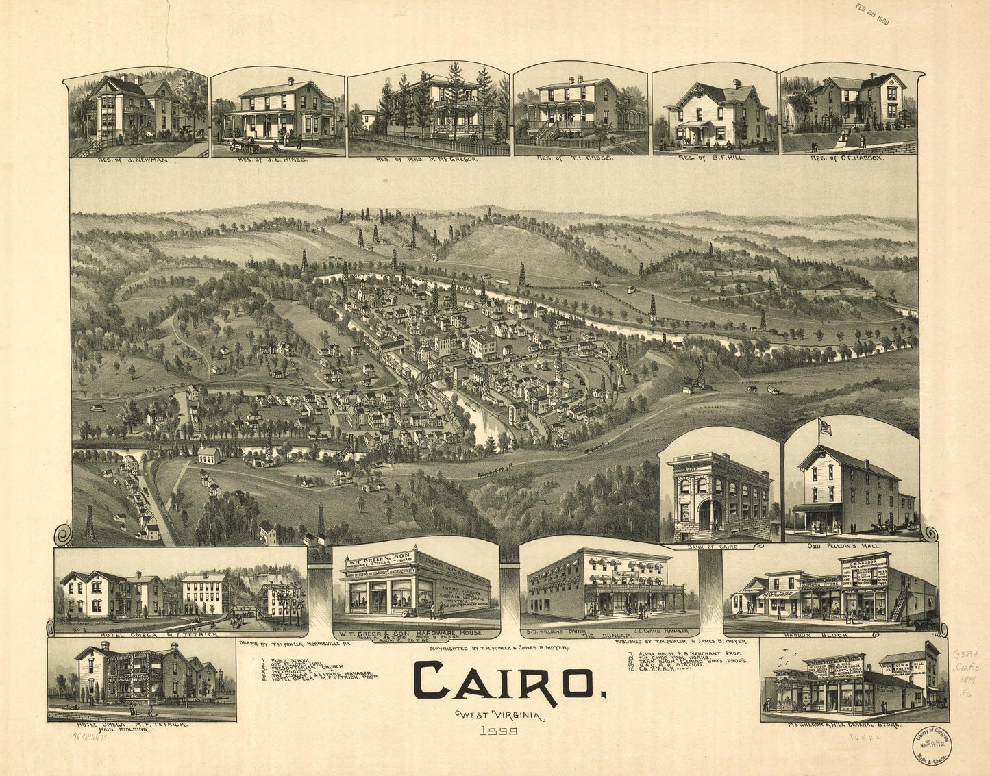 Cairo, West Virginia 1899. (1899) – Historic Bird’s-Eye View Panorama Print