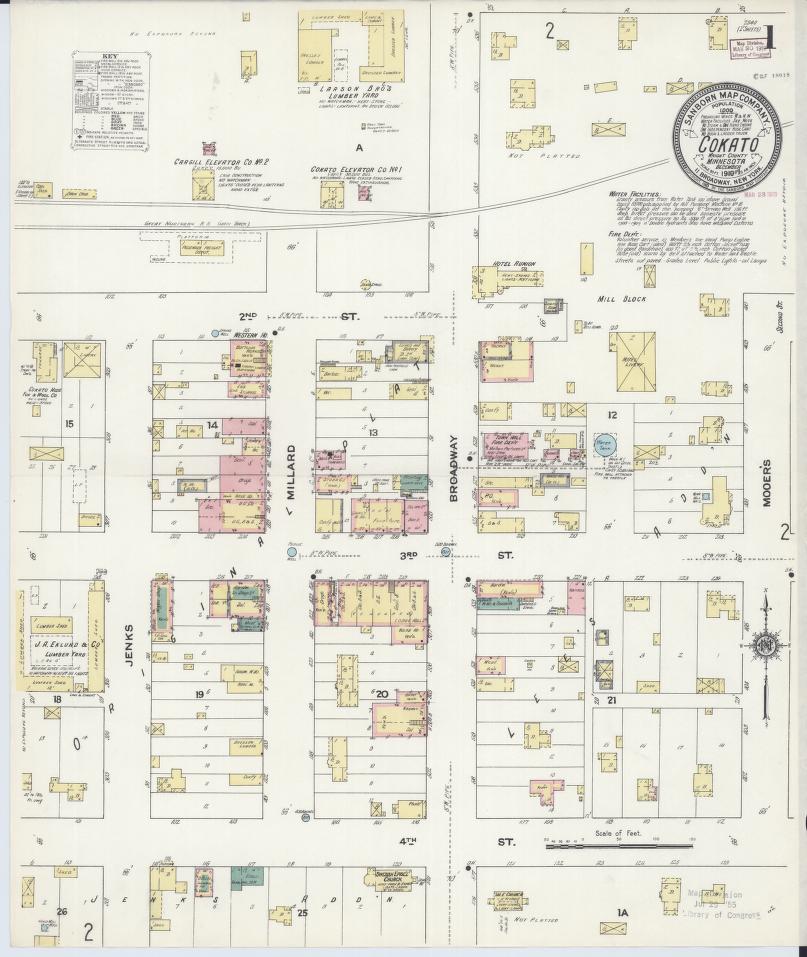 Sanborn Fire Insurance Map from Cokato, Wright County, Minnesota. (1909) – Map View