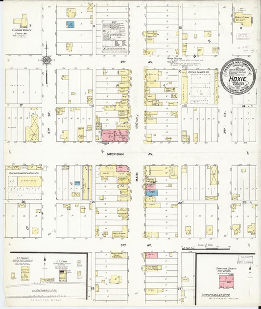 Sanborn Fire Insurance Map from Hoxie, Sheridan County, Kansas. (1911) – Historic Sanborn Fire Insurance Map Print