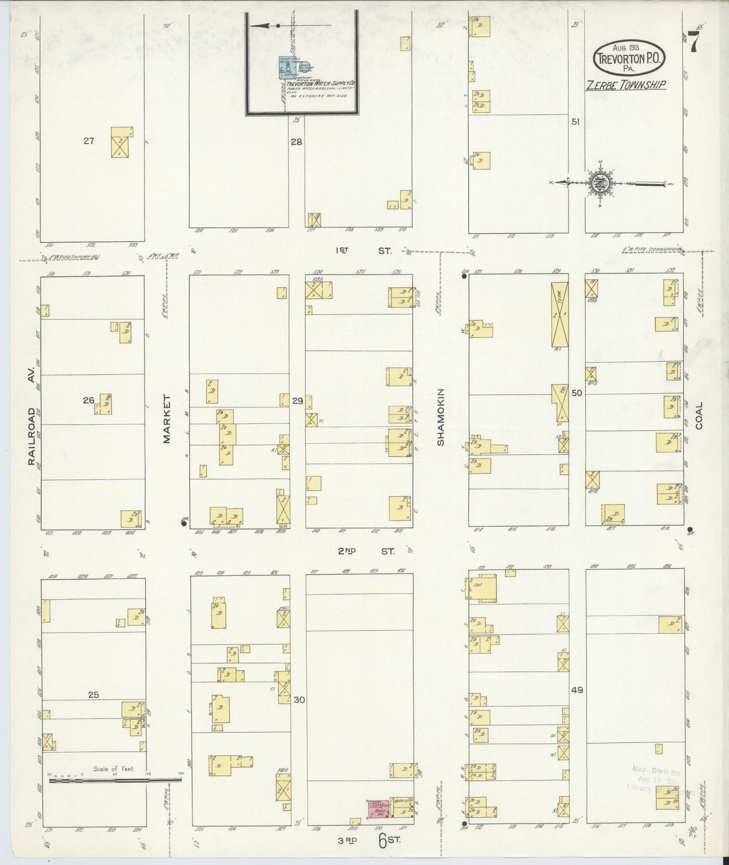 Sanborn Fire Insurance Map from Trevorton Post Office, Northumberland County, Pennsylvania (1913), Sheet #0007 - Complete Map Set gallery image, historic Sanborn map, vintage wall art, Pennsylvania Pennsylvania