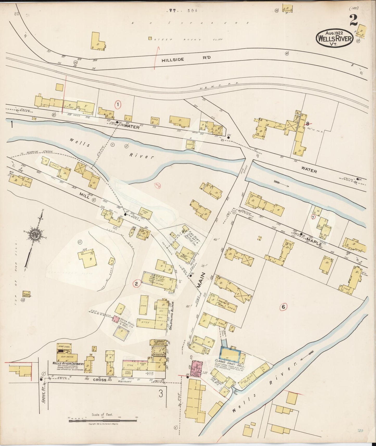 Sanborn Fire Insurance Map from Wells River, Orange County, Vermont (1938), Sheet #0002 - Historic Sanborn Fire Insurance Map Print, vintage old map wall art, antique decor, genealogy gift, Vermont Vermont map