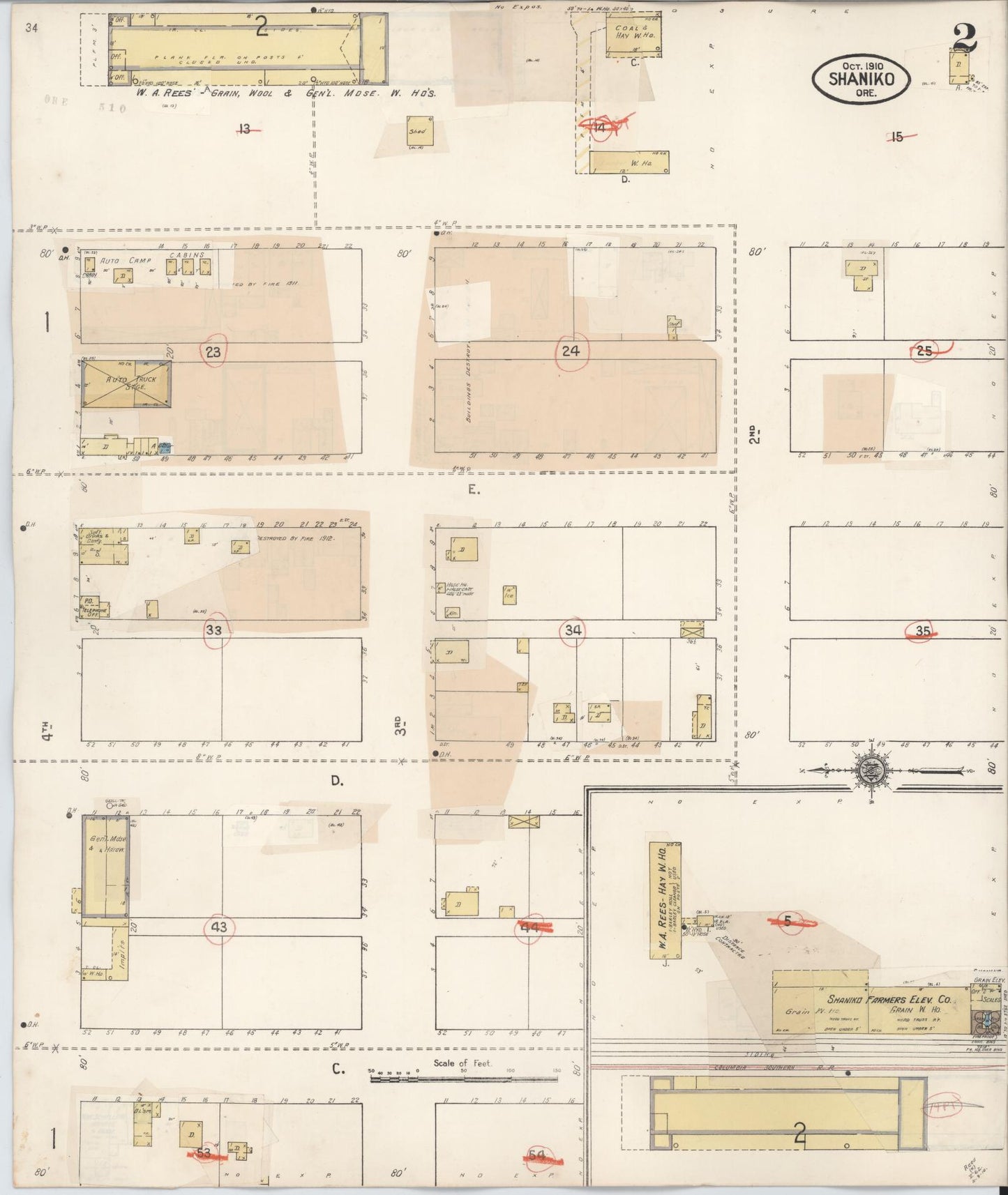Sanborn Fire Insurance Map from Shaniko, Wasco County, Oregon (1931), Sheet #0002 - Complete Map Set gallery image, historic Sanborn map, vintage wall art, Oregon Oregon