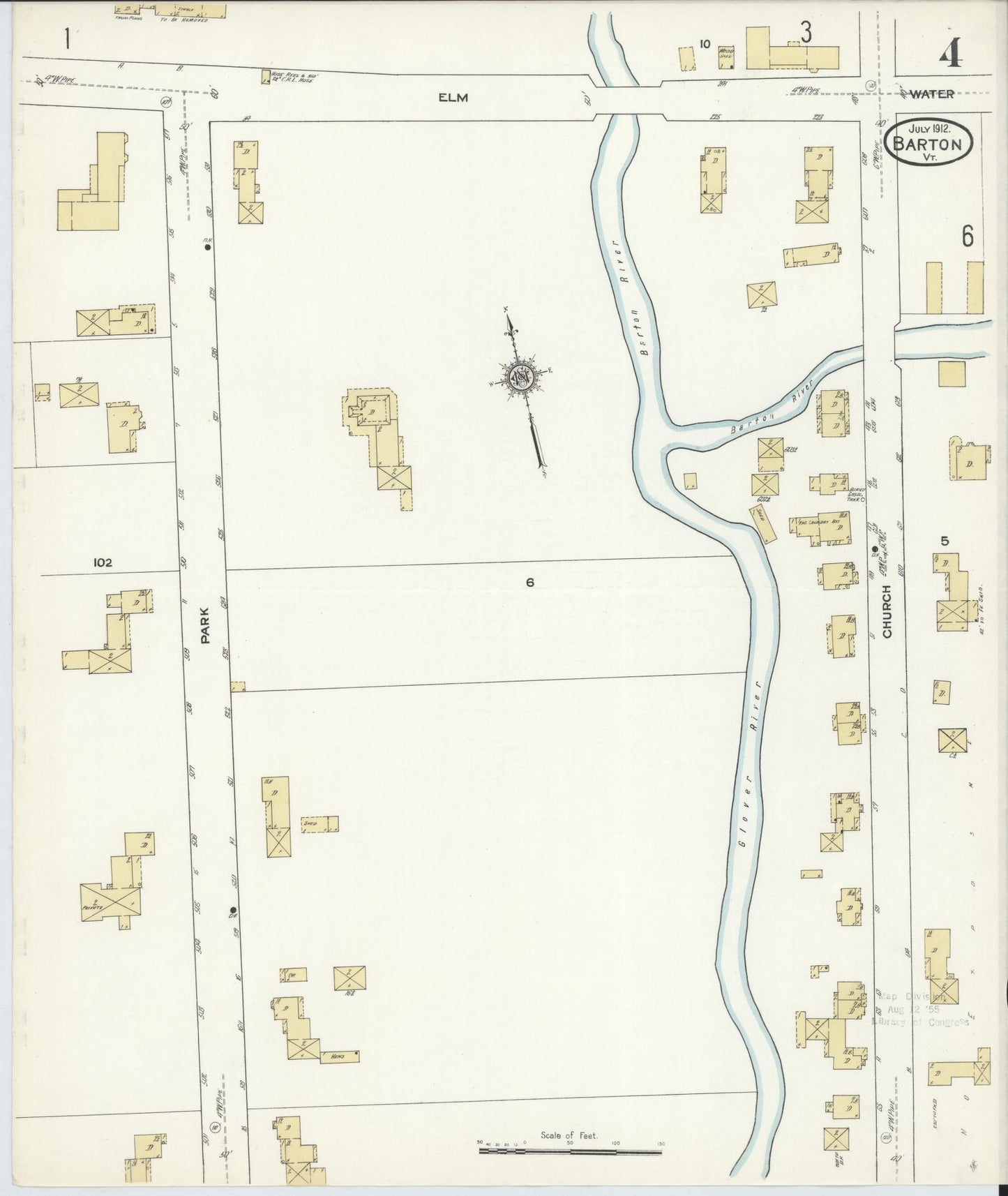 Sanborn Fire Insurance Map from Barton, Orleans County, Vermont (1912), Sheet #0004 - Complete Map Set gallery image, historic Sanborn map, vintage wall art, Vermont Vermont