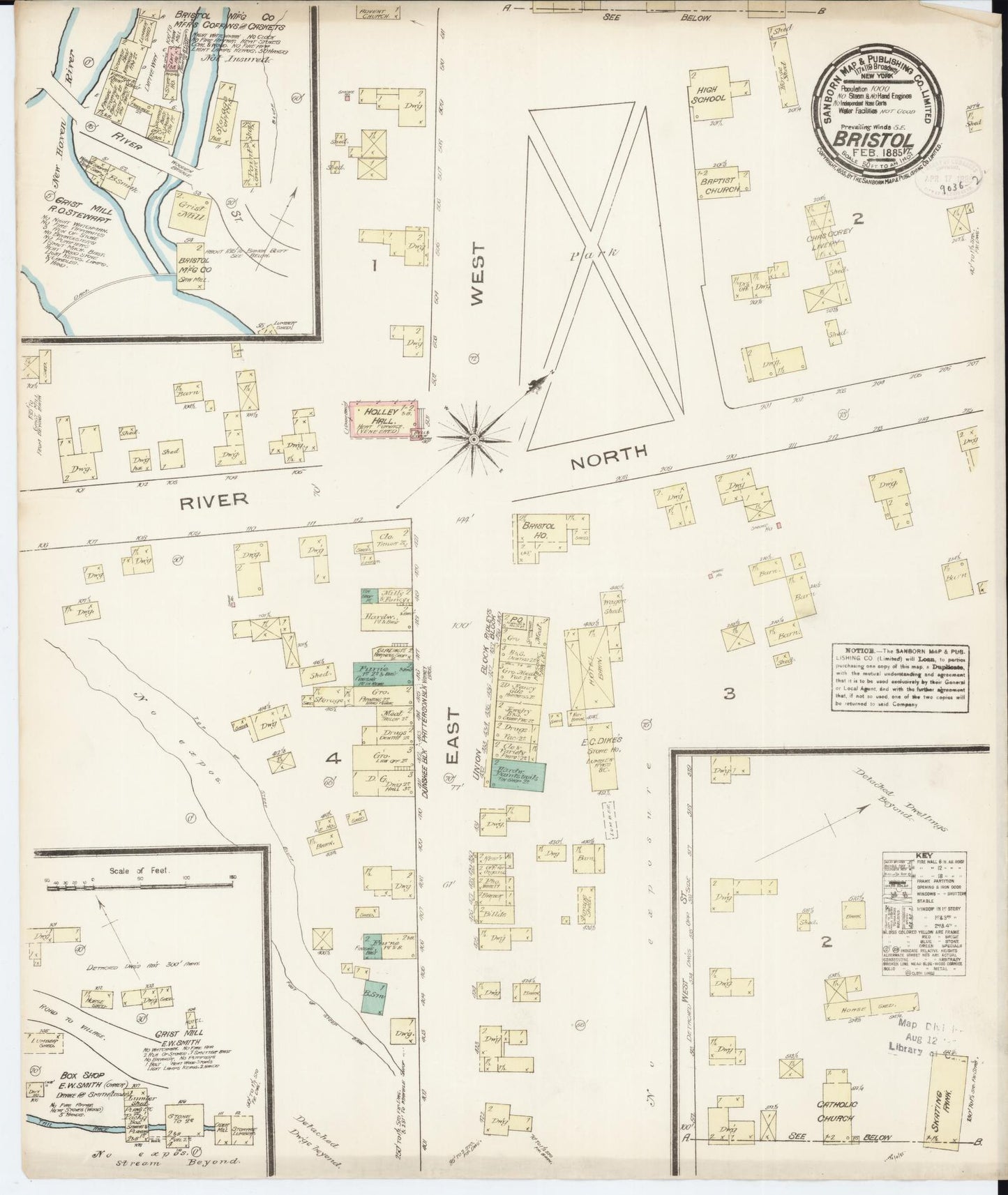 Sanborn Fire Insurance Map from Bristol, Addison County, Vermont. (1885) – Historic Sanborn Fire Insurance Map Print