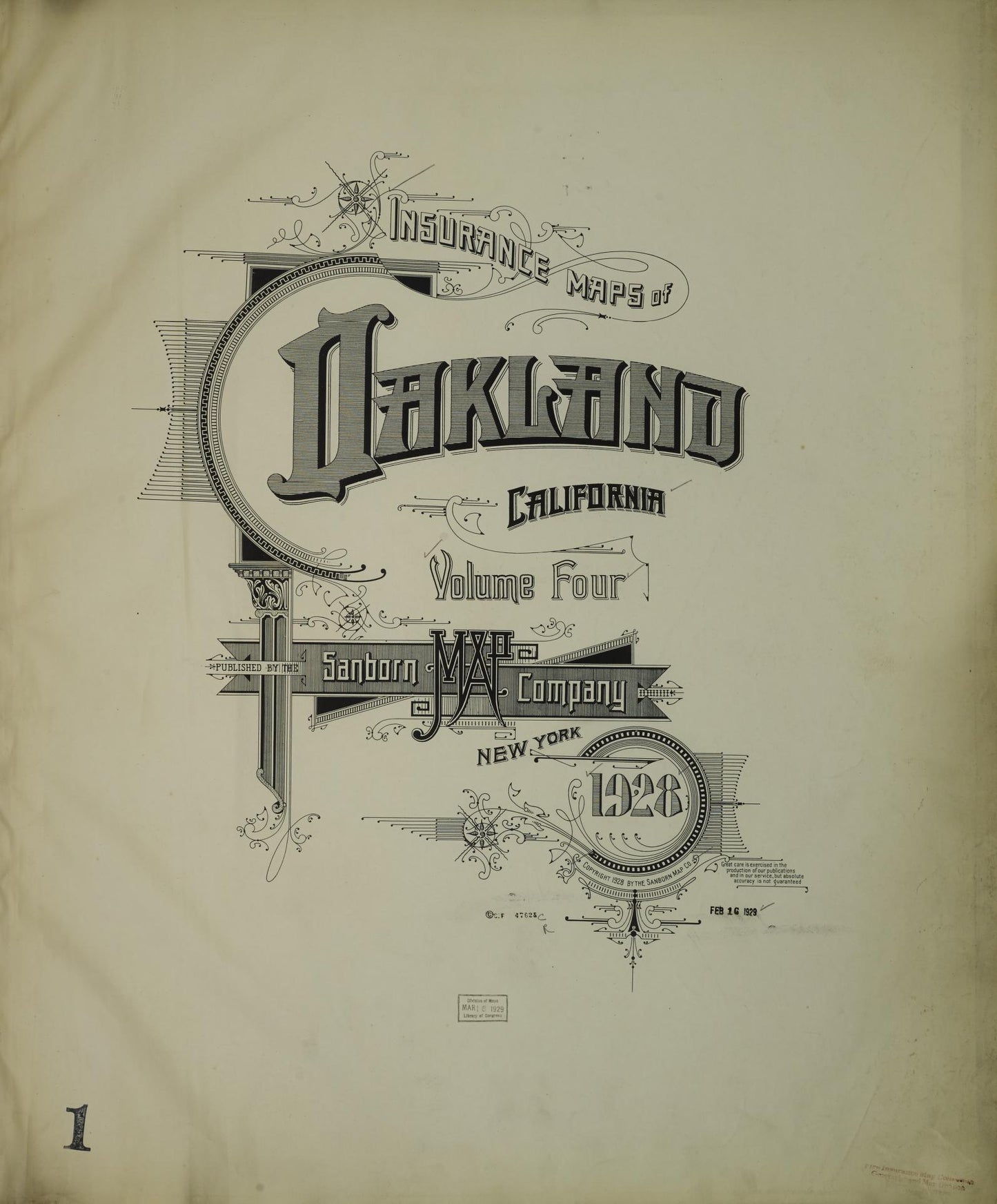 Sanborn Fire Insurance Map from Oakland, Alameda County, California (1928), Sheet #0001 - Historic Sanborn Fire Insurance Map Print, vintage old map wall art, antique decor, genealogy gift, California California map