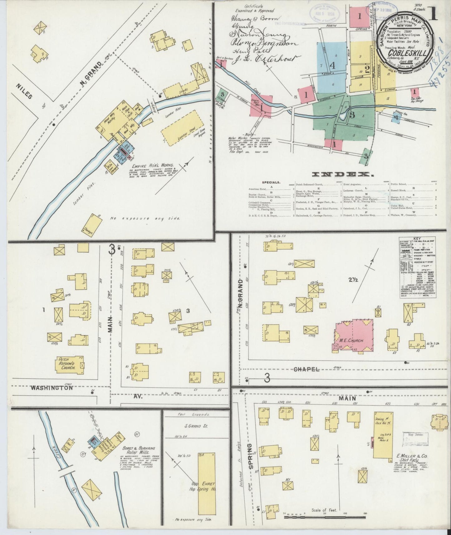 Sanborn Fire Insurance Map from Cobleskill, Schoharie County, New York. (1898) – Historic Sanborn Fire Insurance Map Print