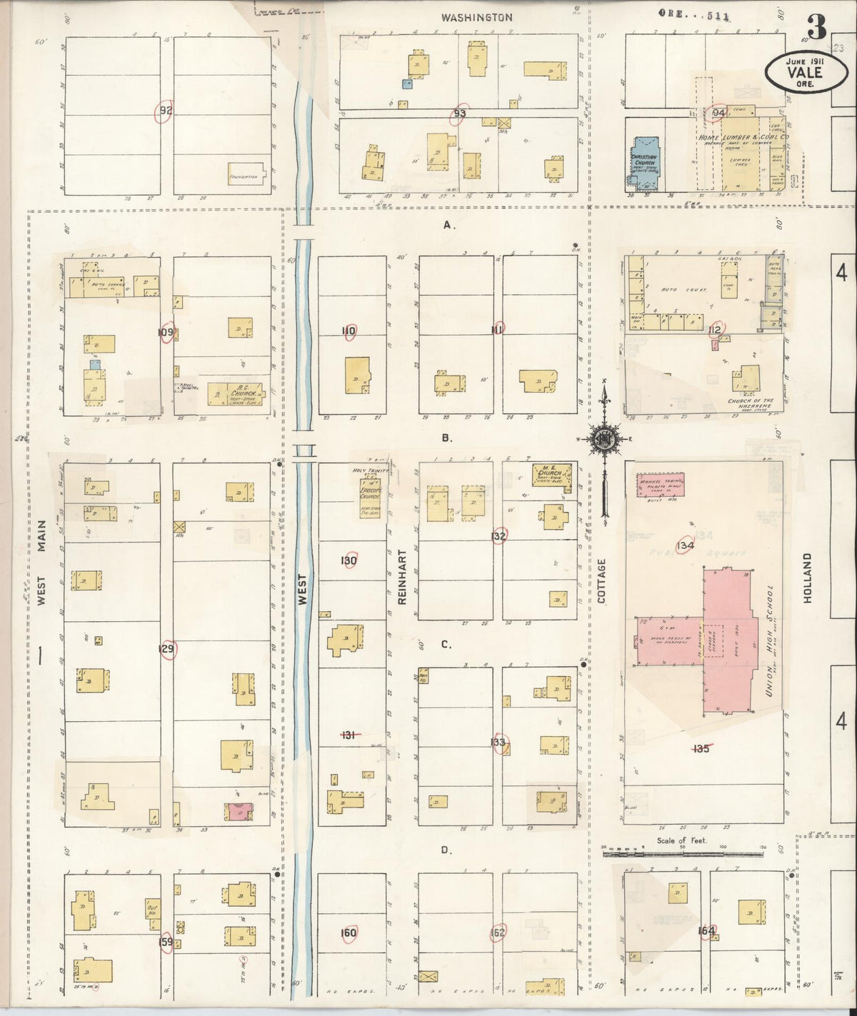 Sanborn Fire Insurance Map from Vale, Malheur County, Oregon (1941), Sheet #0003 - Historic Sanborn Fire Insurance Map Print, vintage old map wall art, antique decor, genealogy gift, Oregon Oregon map