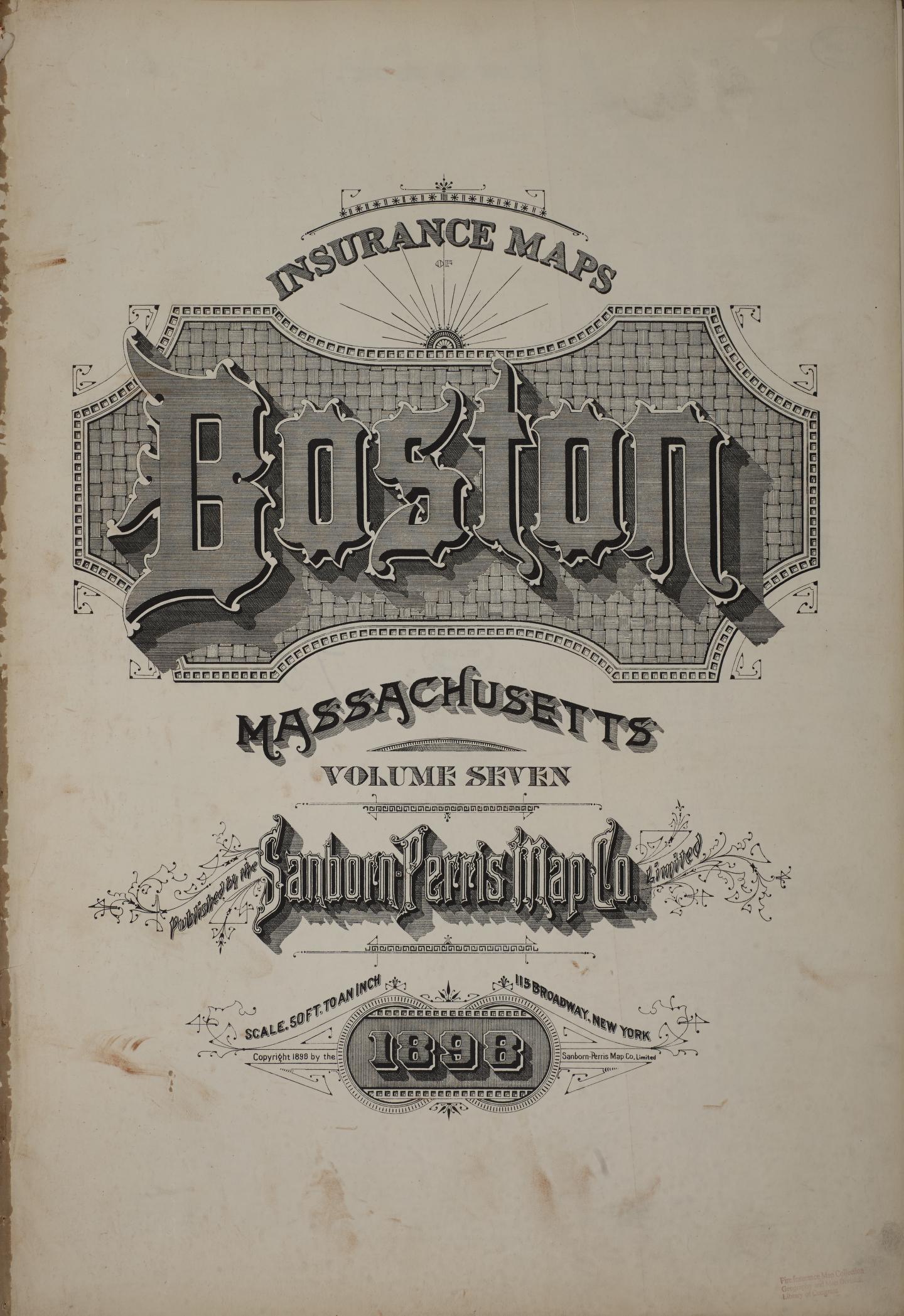 Sanborn Fire Insurance Map from Boston, Suffolk County, Massachusetts (1898), Sheet #0001 - Complete Map Set gallery image, historic Sanborn map, vintage wall art, Massachusetts Massachusetts