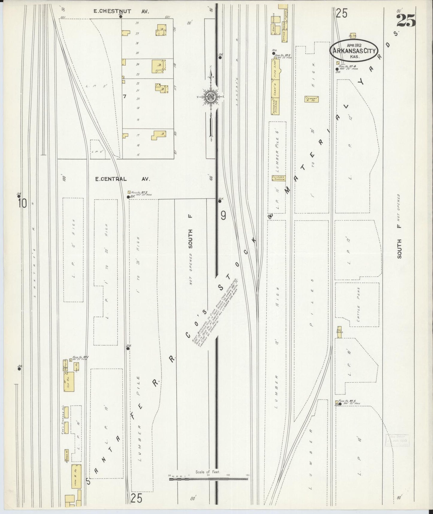 Sanborn Fire Insurance Map from Arkansas City, Cowley County, Kansas (1912), Sheet #0025 - Complete Map Set gallery image, historic Sanborn map, vintage wall art, Kansas Kansas