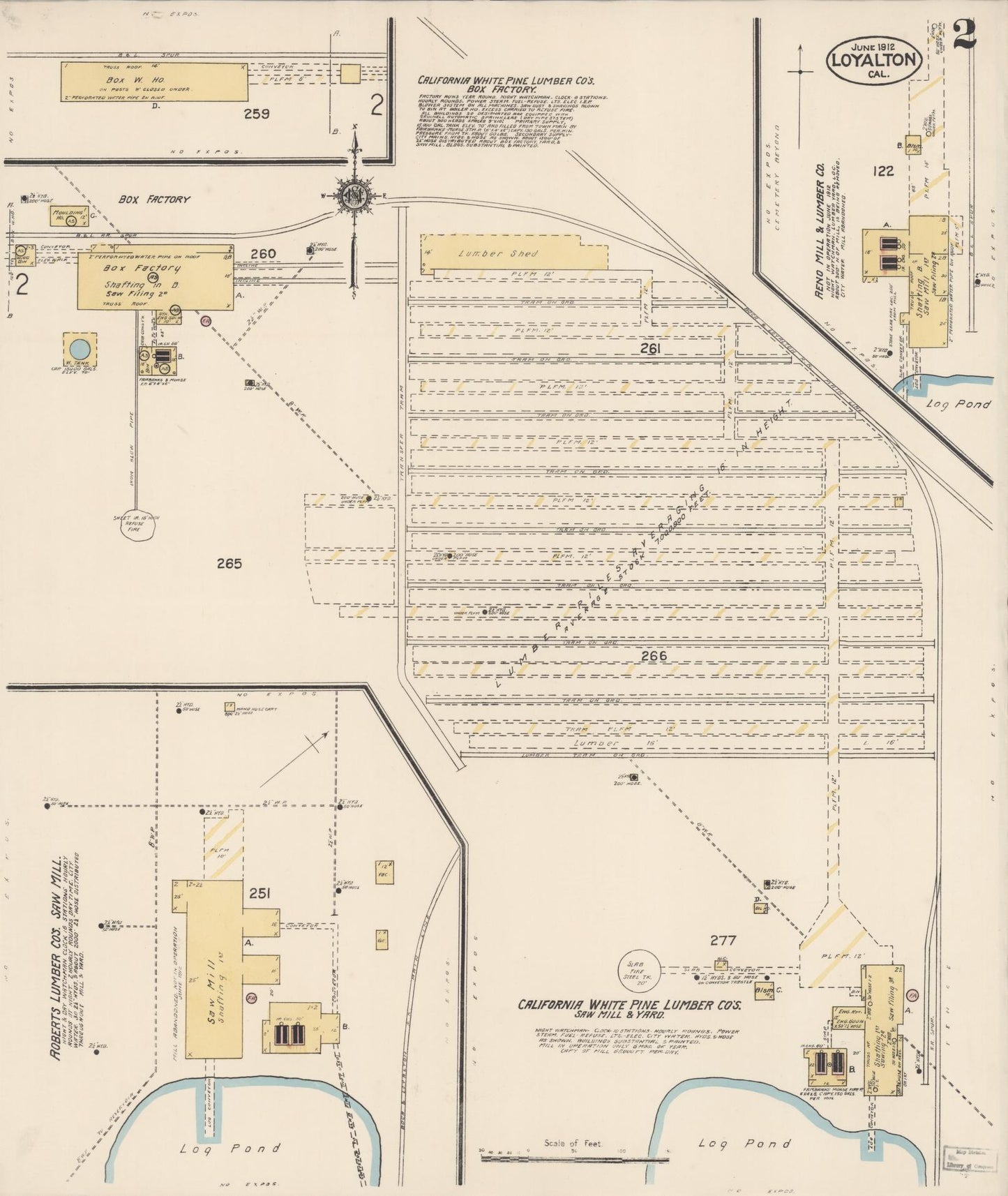 Sanborn Fire Insurance Map from Loyalton, Sierra County, California (1912), Sheet #0002 - Historic Sanborn Fire Insurance Map Print, vintage old map wall art, antique decor, genealogy gift, California California map