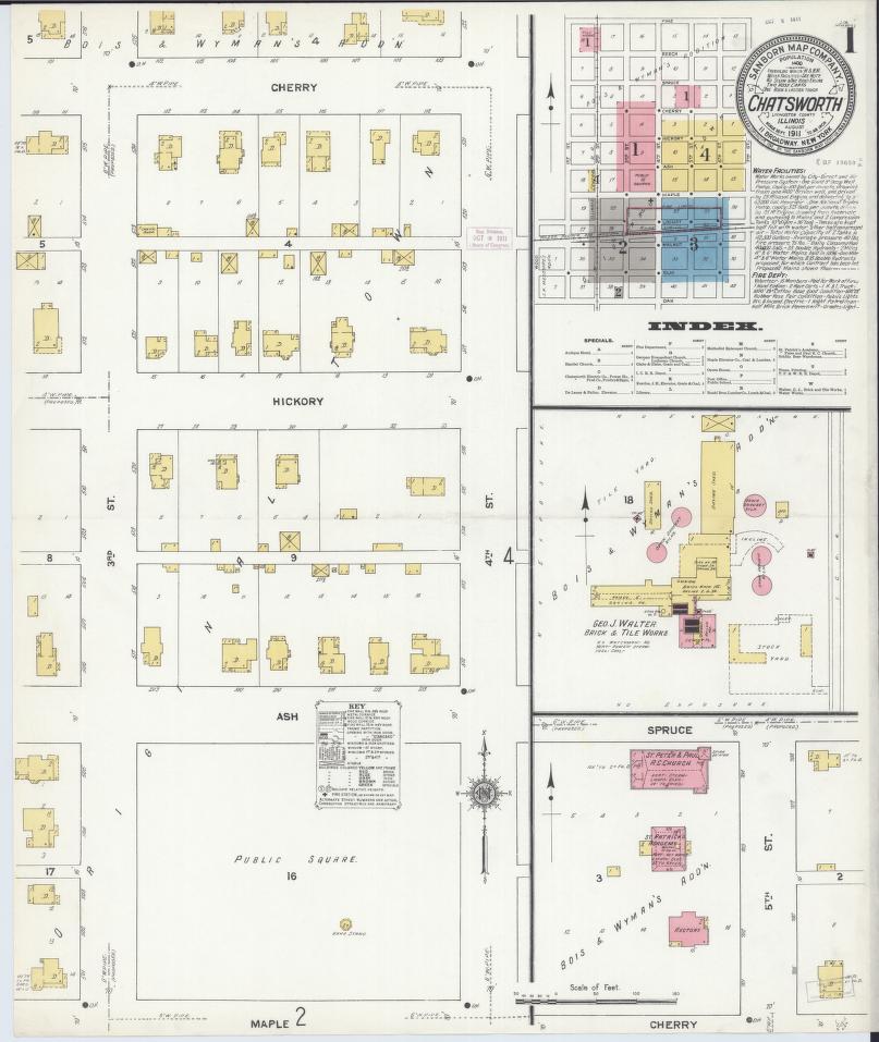 Sanborn Fire Insurance Map from Chatsworth, Livingston County, Illinois. (1911) – Map View