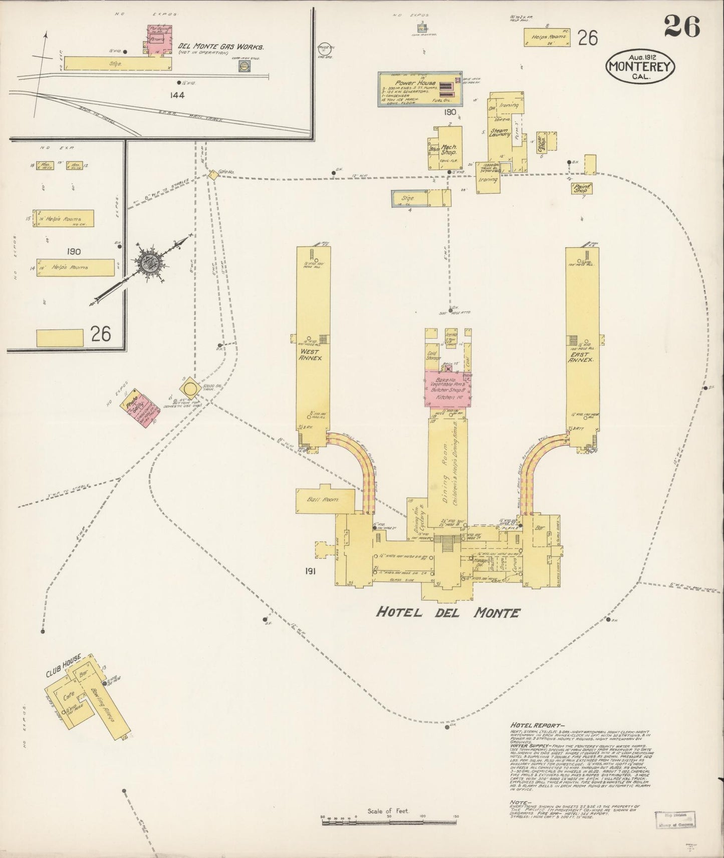 Sanborn Fire Insurance Map from Monterey, Monterey County, California (1912), Sheet #0026 - Complete Map Set gallery image, historic Sanborn map, vintage wall art, California California
