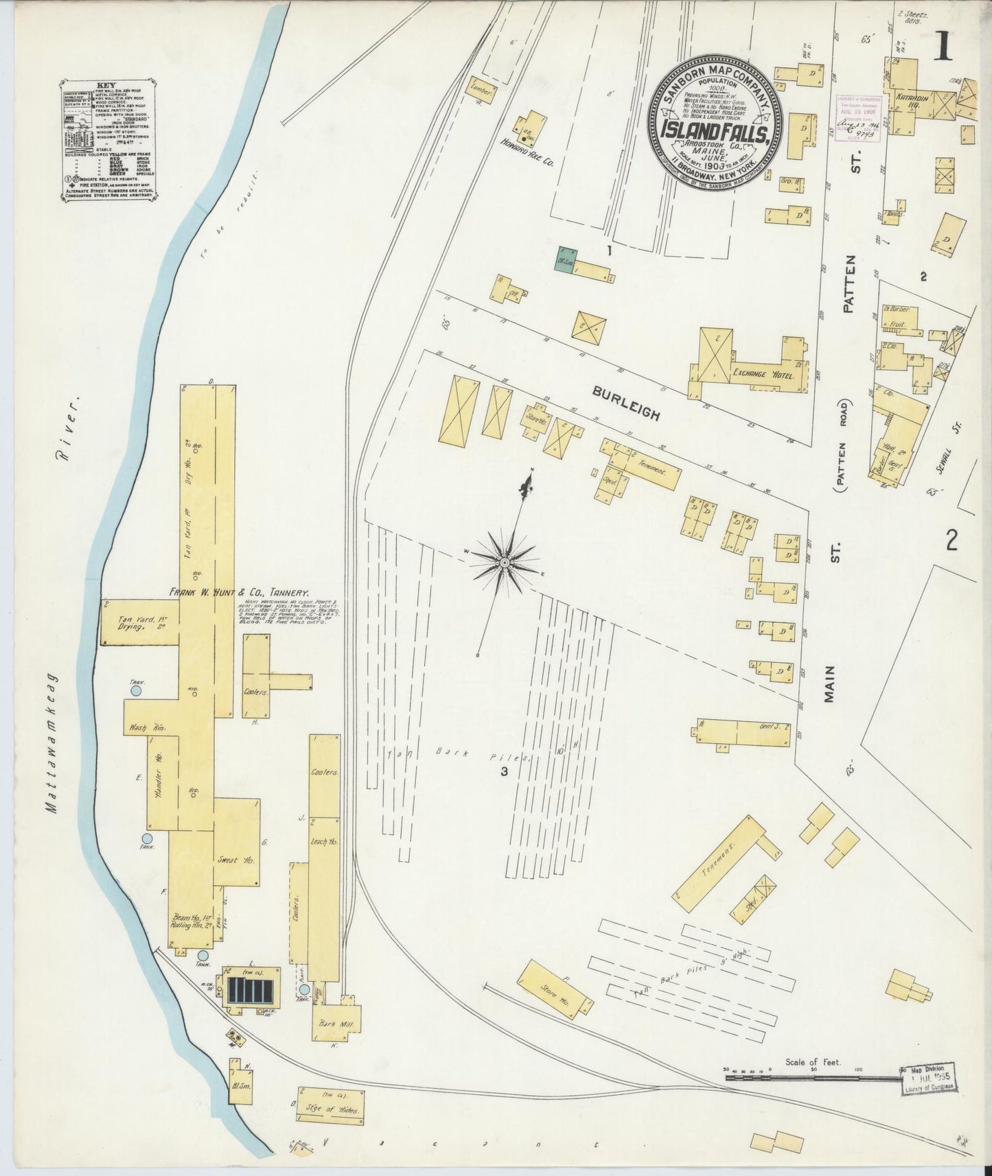 Sanborn Fire Insurance Map from Island Falls, Aroostook County, Maine. (1903) – Historic Sanborn Fire Insurance Map Print