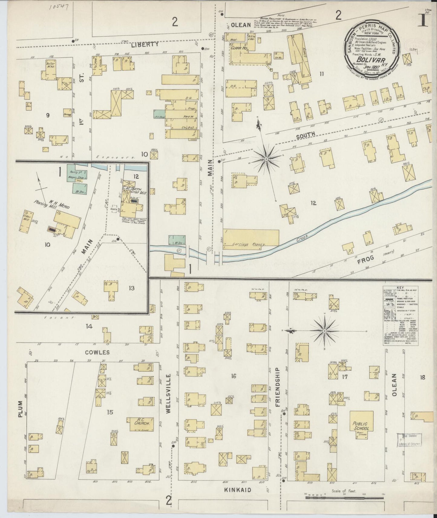 Sanborn Fire Insurance Map from Bolivar, Allegany County, New York. (1897) – Historic Sanborn Fire Insurance Map Print