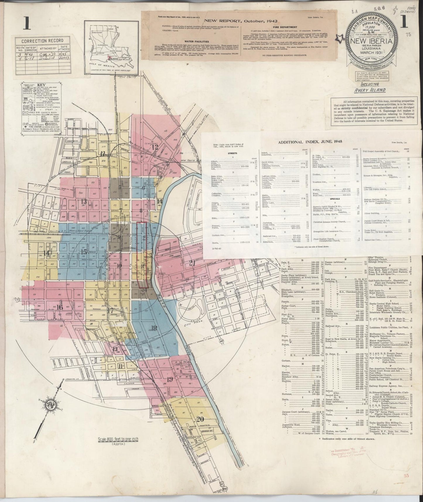 Sanborn Fire Insurance Map from New Iberia, Iberia Parish, Louisiana. (1948) – Historic Sanborn Fire Insurance Map Print