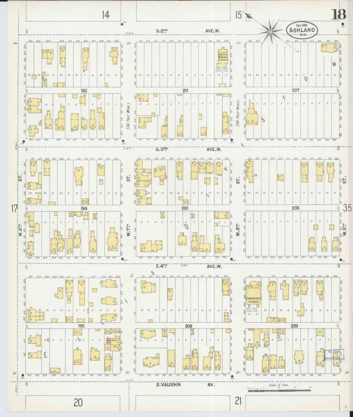 Sanborn Fire Insurance Map from Ashland, Ashland County, Wisconsin (1901), Sheet #0018 - Historic Sanborn Fire Insurance Map Print, vintage old map wall art, antique decor, genealogy gift, Wisconsin Wisconsin map