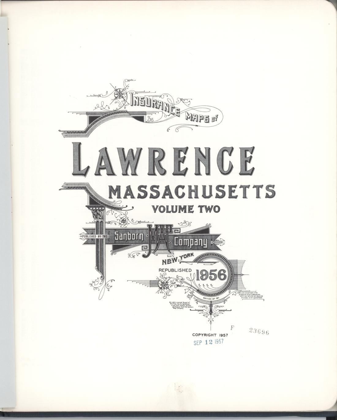 Sanborn Fire Insurance Map from Lawrence, Essex County, Massachusetts (1956), Sheet #0001 - Complete Map Set gallery image, historic Sanborn map, vintage wall art, Massachusetts Massachusetts