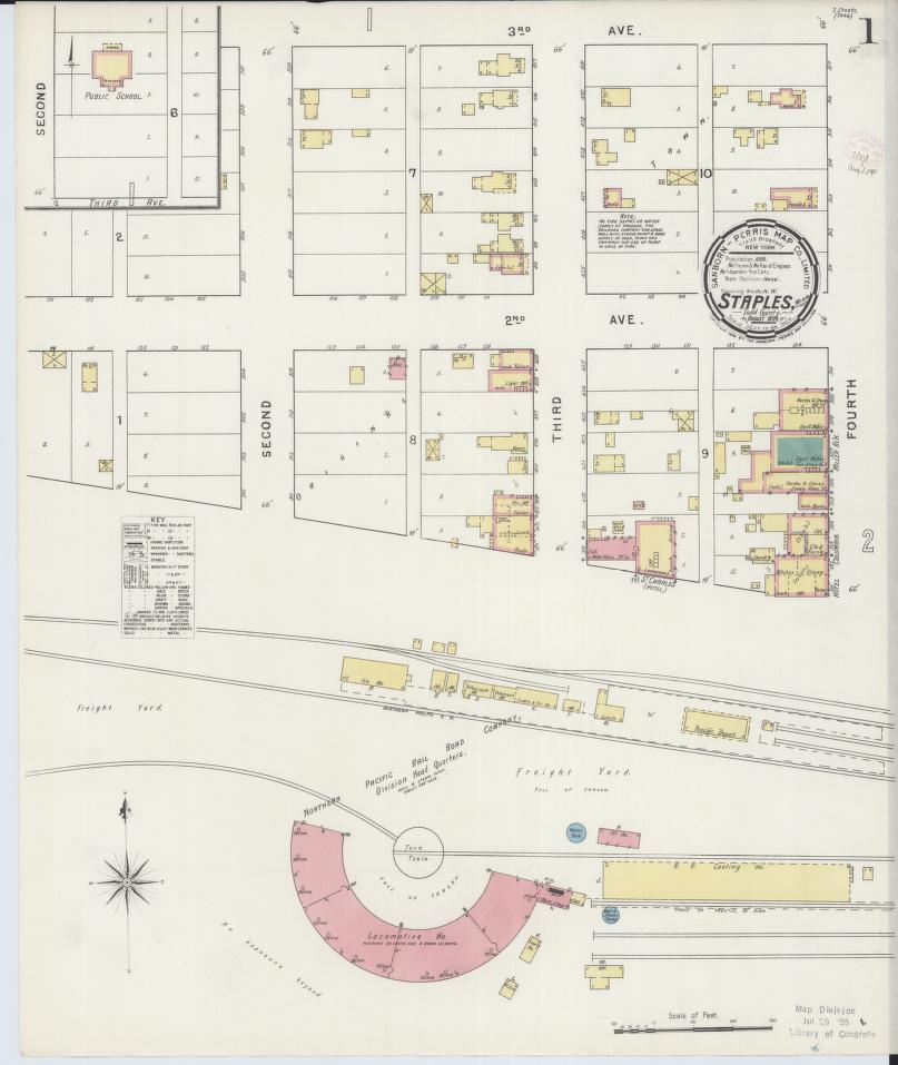 Sanborn Fire Insurance Map from Staples, Todd County, Minnesota. (1894) – Map View