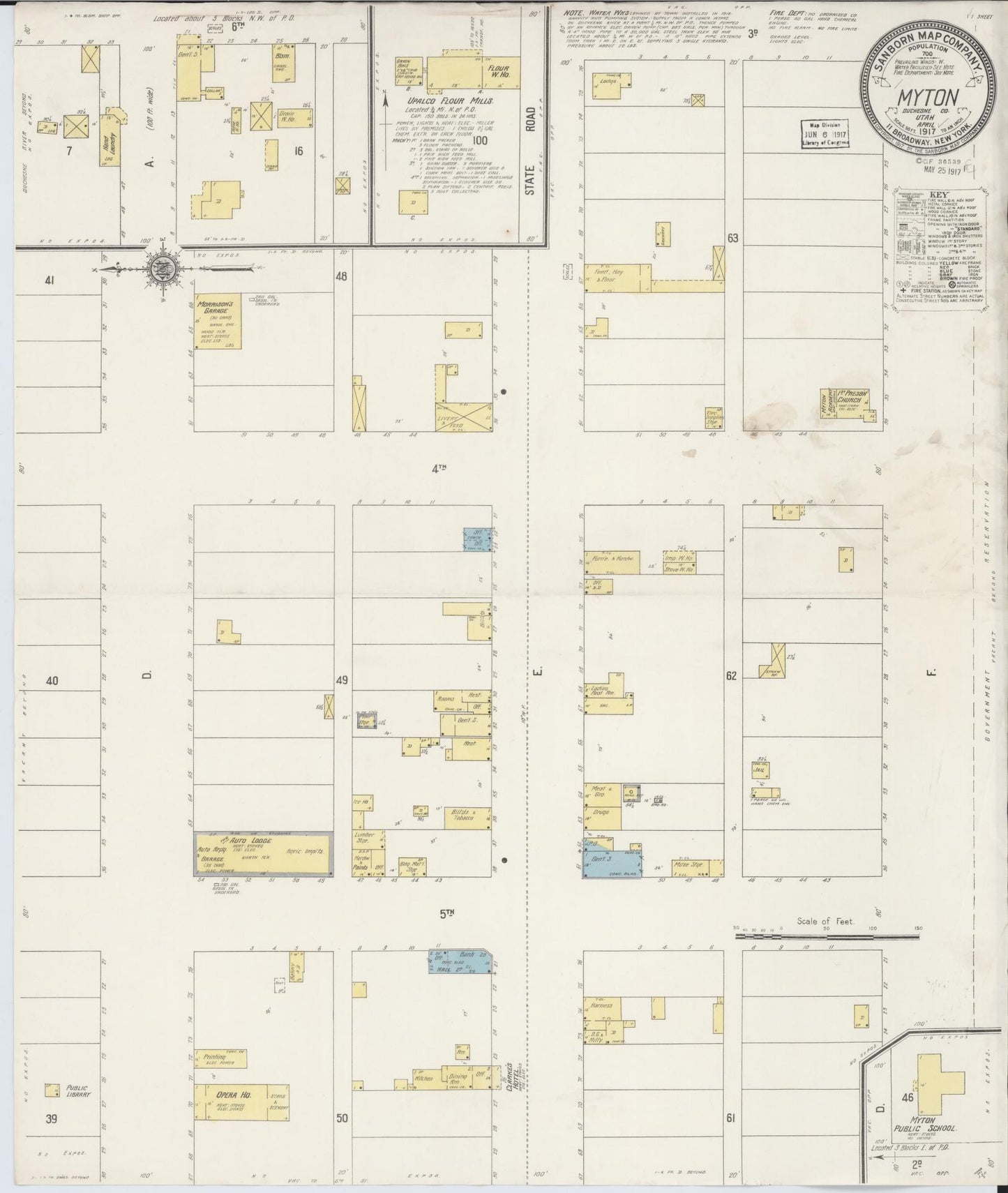 Sanborn Fire Insurance Map from Myton, Duchesne County, Utah (1917), Sheet #0001 - Historic Sanborn Fire Insurance Map Print, vintage old map wall art, antique decor, genealogy gift, Utah Utah map