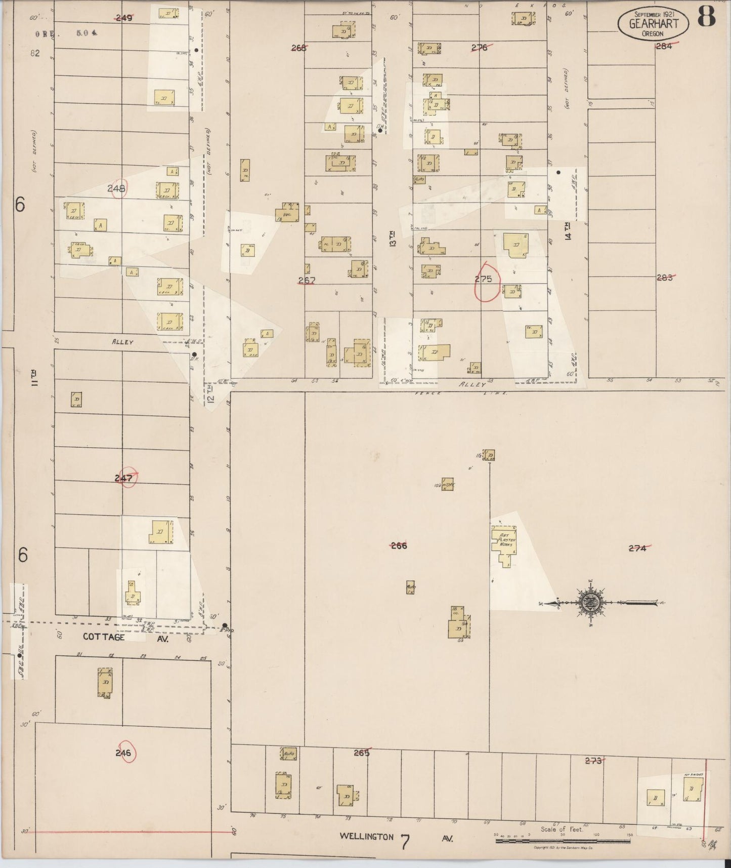 Sanborn Fire Insurance Map from Gearhart, Clatsop County, Oregon (1928), Sheet #0008 - Complete Map Set gallery image, historic Sanborn map, vintage wall art, Oregon Oregon