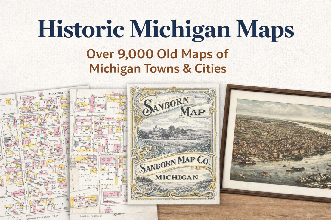 Historic Michigan maps showcasing old maps of Michigan towns and cities