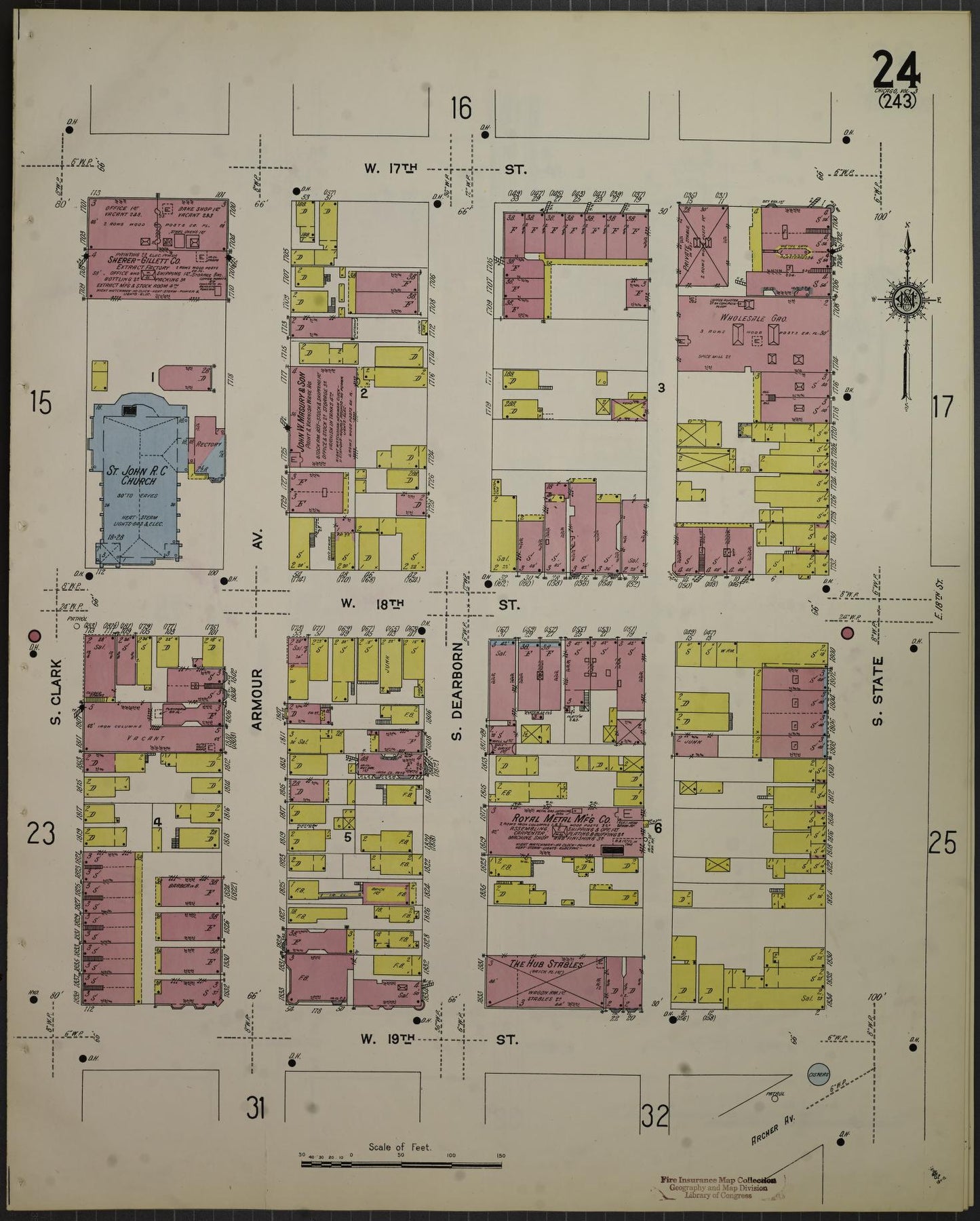 Sanborn Fire Insurance Map from Chicago, Cook County, Illinois (1913), Sheet #0024 Vol 3
